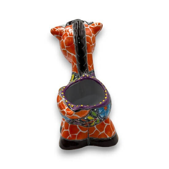 Talavera Giraffe Planter | Small Hand-Painted Succulent Statue