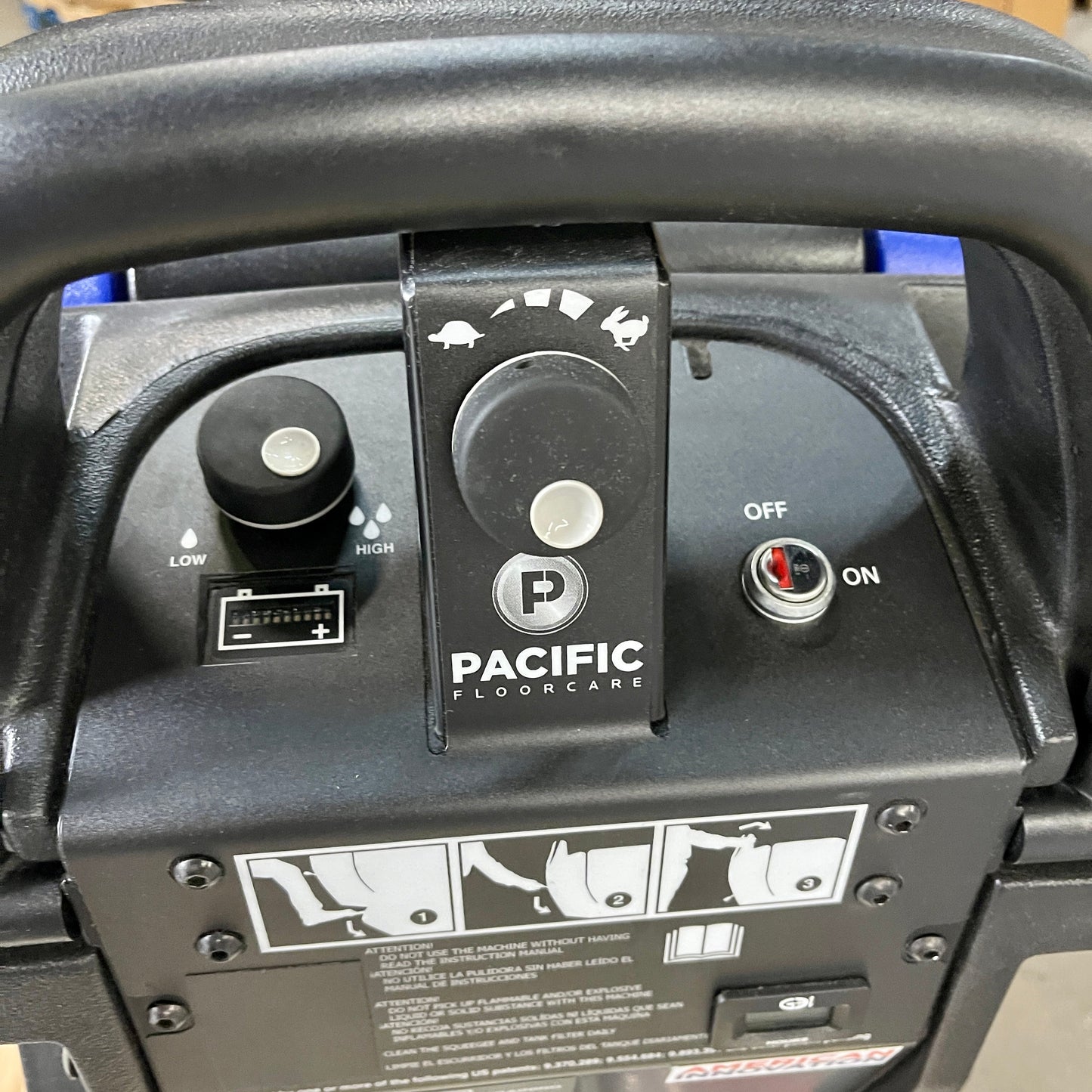 POWERKLEEN Floor Scrubber Transaxle Drive with Battery Shield Blue/Black S-20 (New)