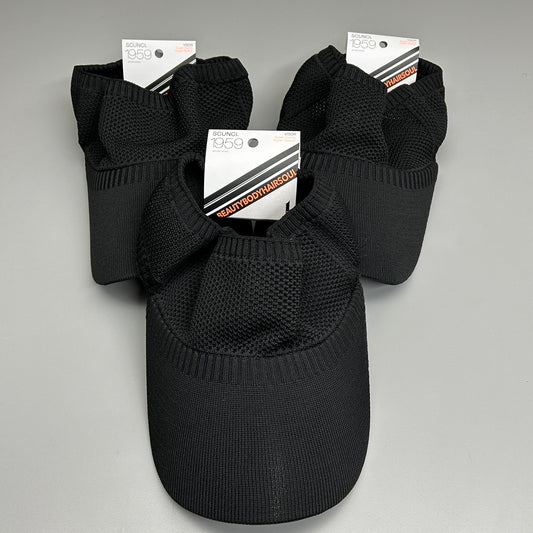 SCUNCI 3-PACK! Visor Super Comfy Super Stretch 1959 Black (New)