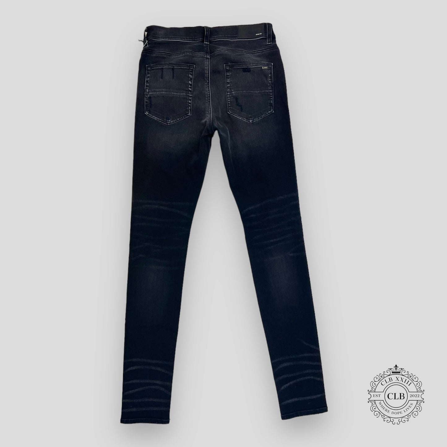 AMIRI MX1 BROWN BANDANA PATCH JEANS - AGED BLACK