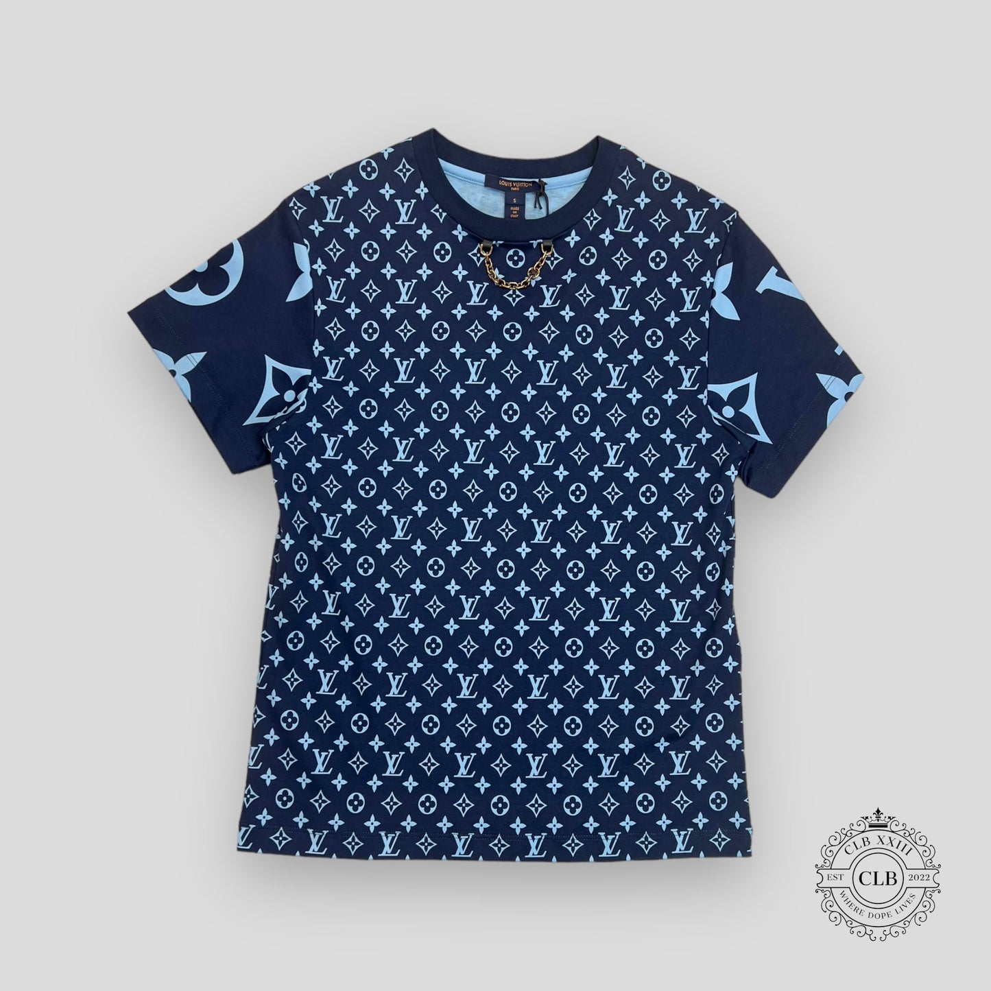 LOUIS VUITTON MIXED MONOGRAM T-SHIRT - MARINE