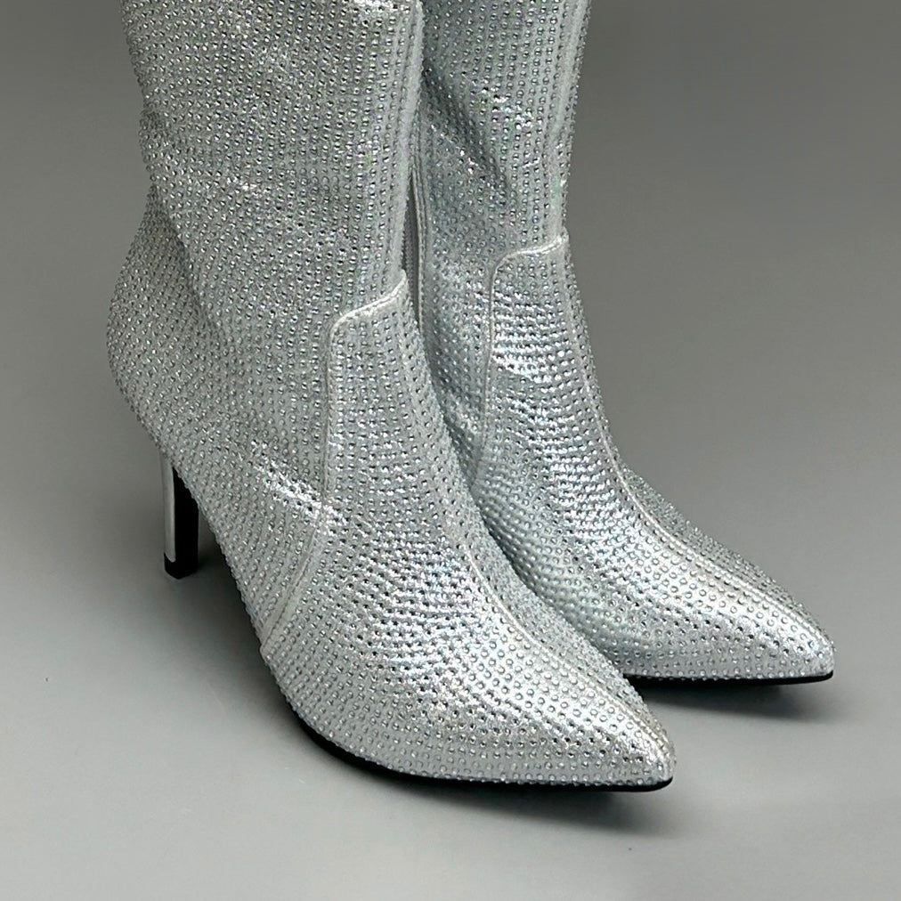 MIA Mackynzie Silver Stone Tall Heeled Boots Sz 9.5M Q100302