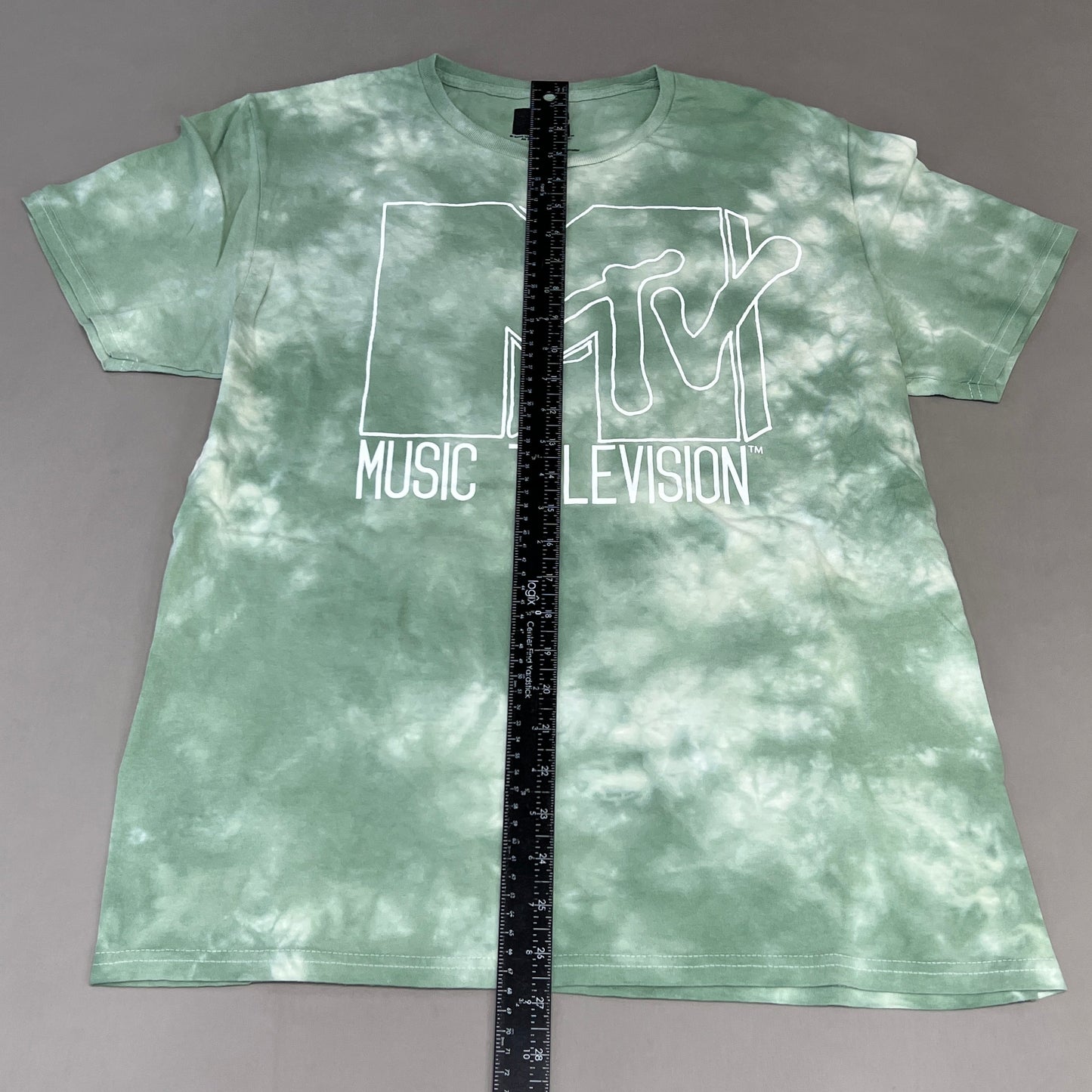 MTV Mint and White Tie-Dye Short Sleeve T-Shirt Women's Sz L 86947(New)