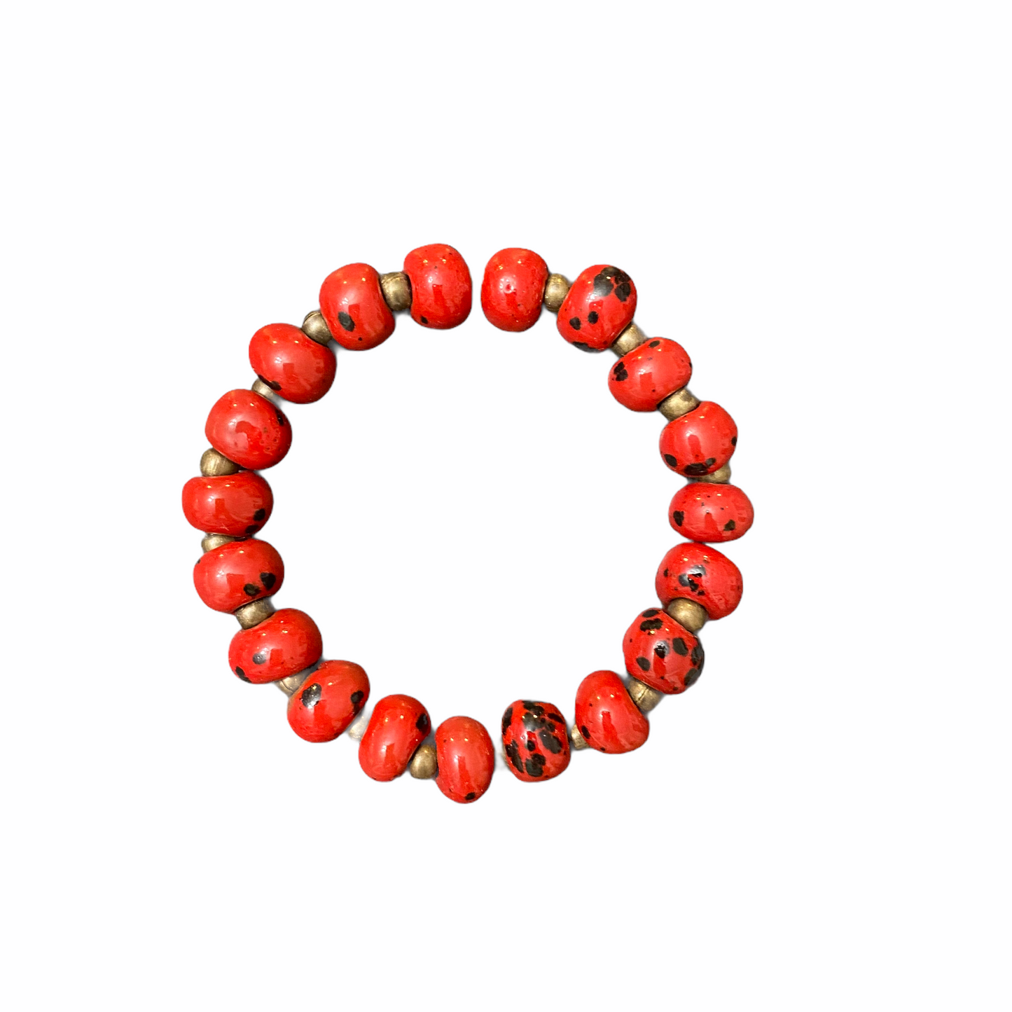 Ceramic Color Burst Bracelet- Lady Bug