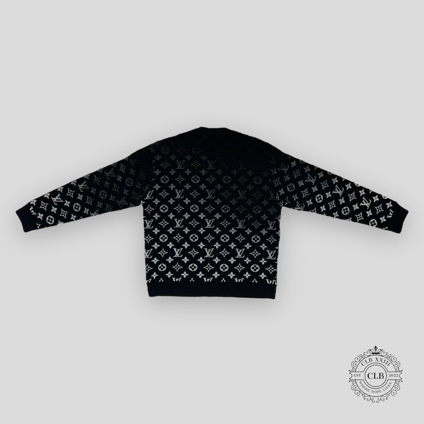 Louis Vuitton Gradient Monogram Fil Coupe Crewneck in Black