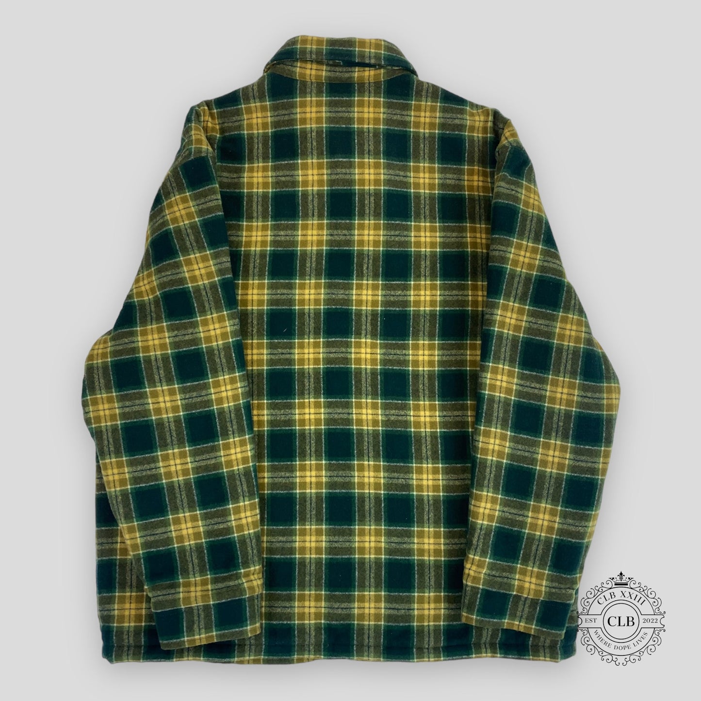 Celine Homme Padded Checked Overshirt in Green