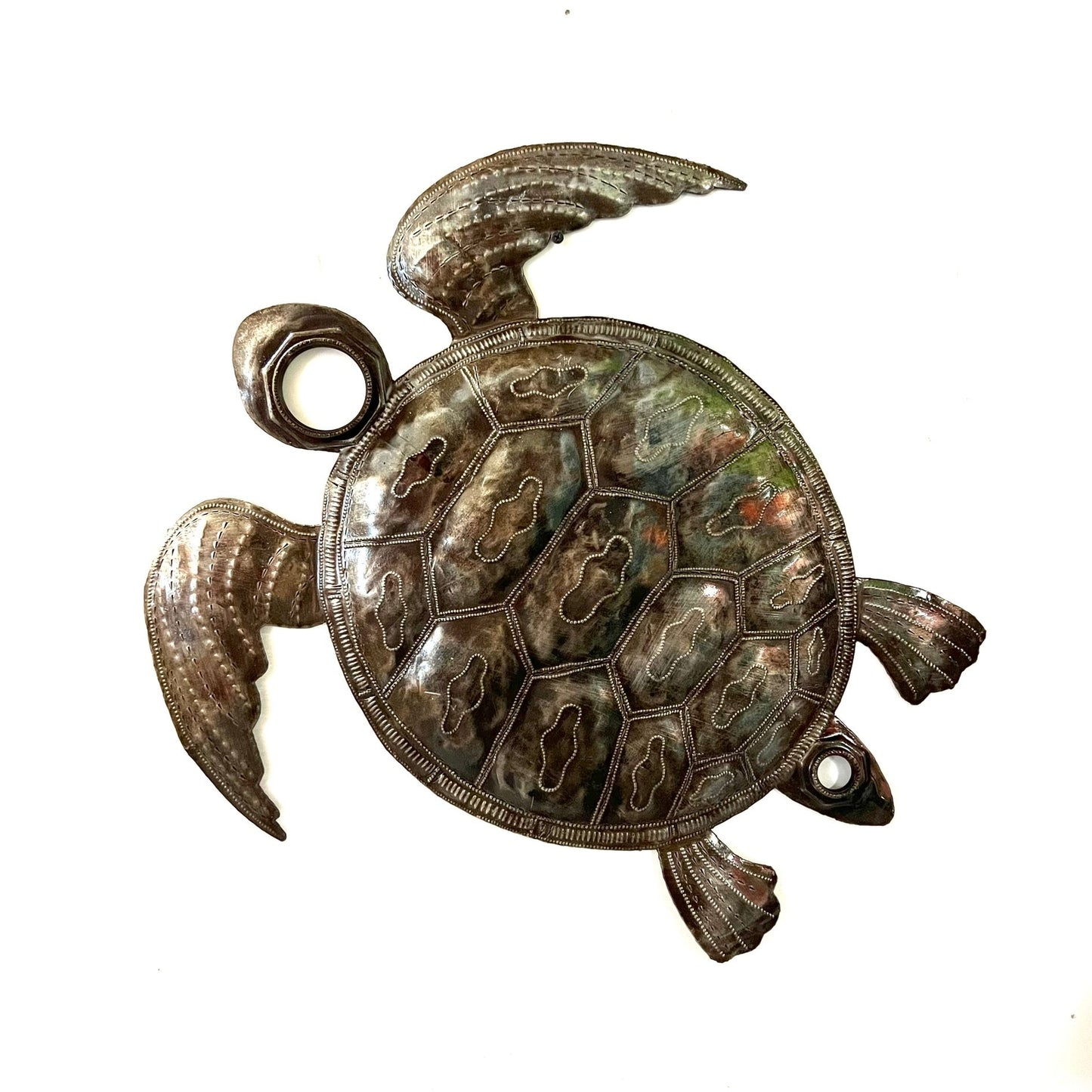 Steel Sea Turtle Oil Drum Top