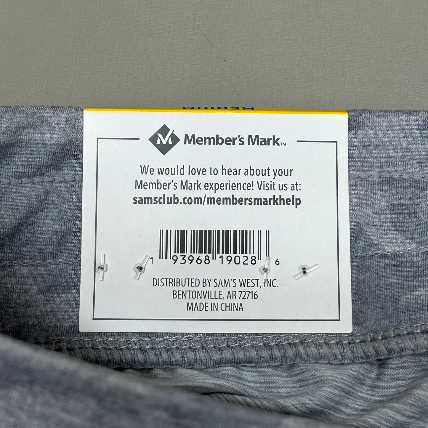 MEMBERS MARK Favorite Straight Leg Soft Pant Light Grey Camo Size Medium (New)