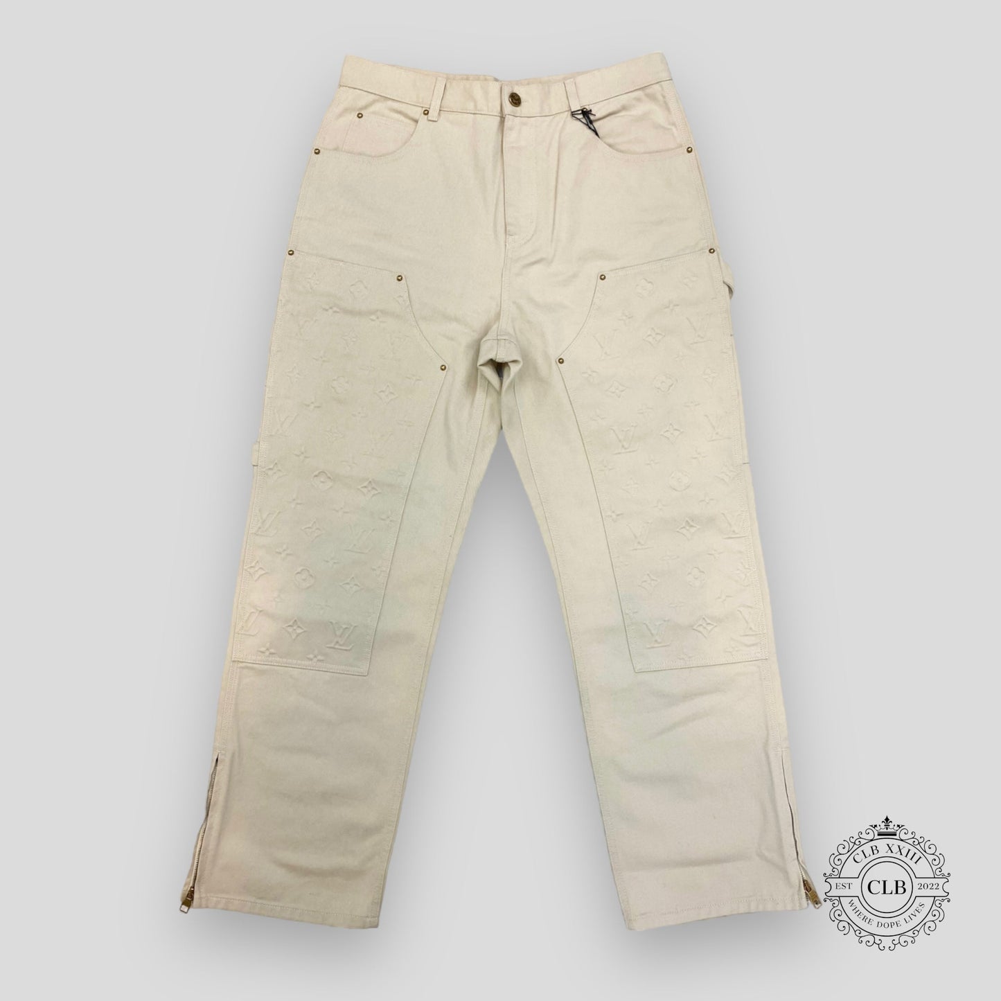 LOUIS VUITTON MONOGRAM WORKWEAR CARPENTER PANTS - OFF WHITE