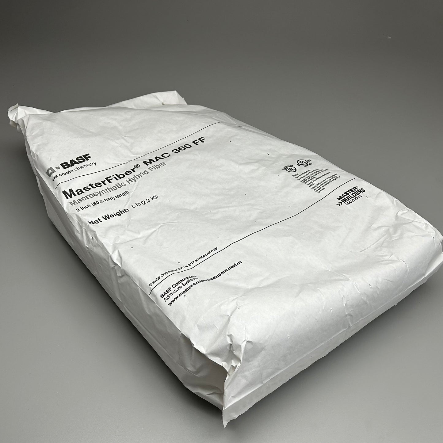 BASF MasterFiber MAC 360 FF Synthetic Hybrid Fiber 5 Bags 5 lbs each (New)