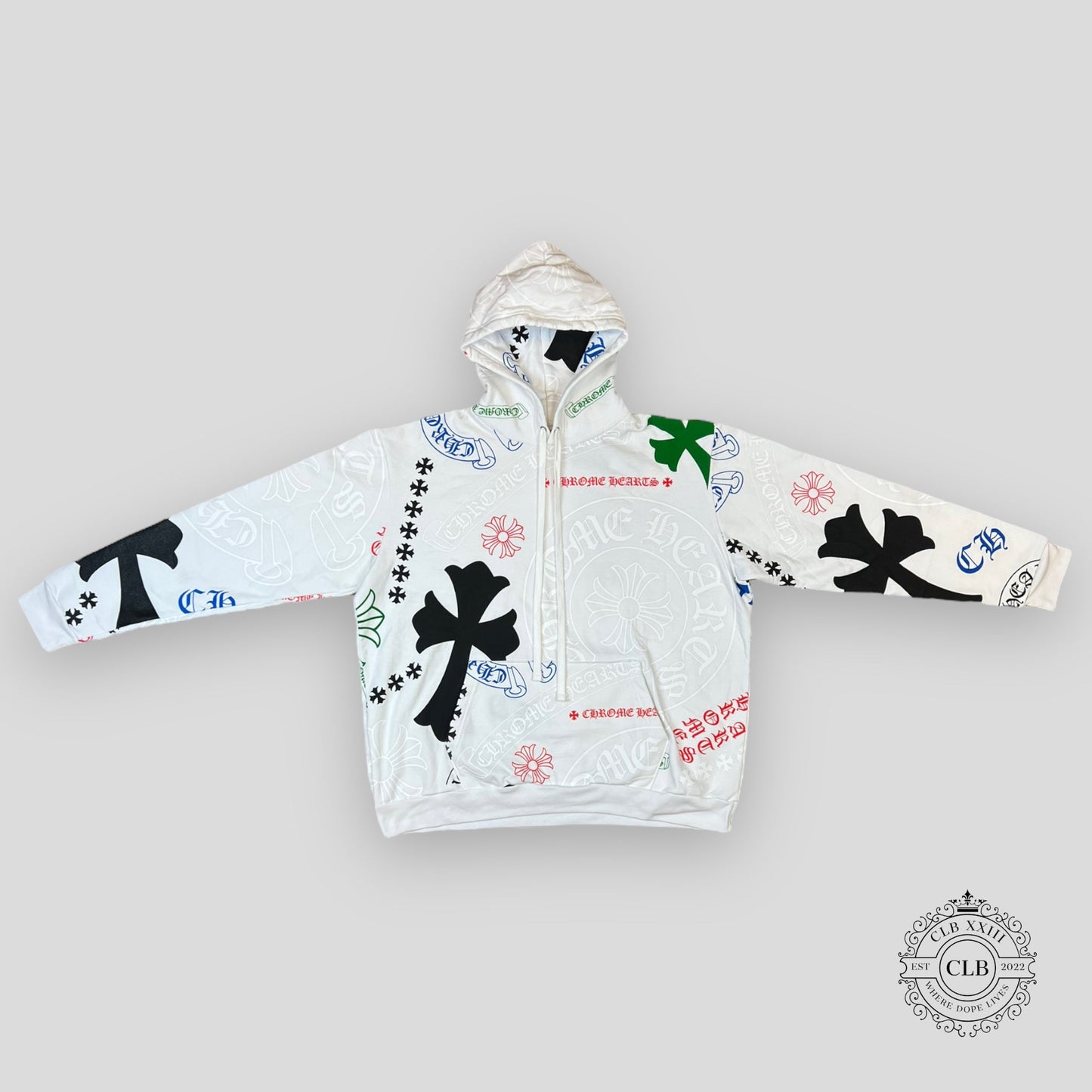 CHROME HEARTS STENCIL HOODIE - WHITE