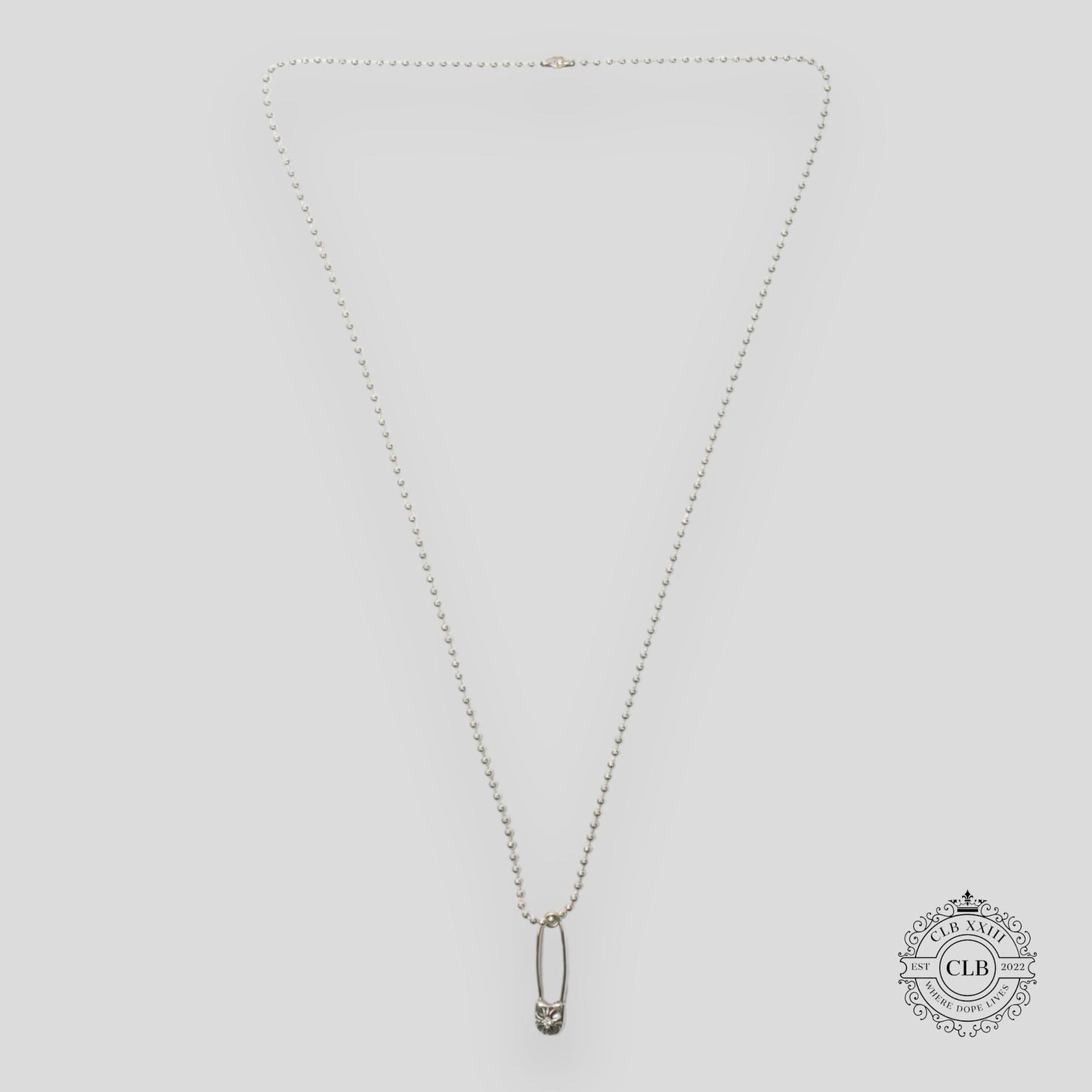 CHROME HEARTS DIAMOND EMBELLISHED PAPER CLIP PENDANT