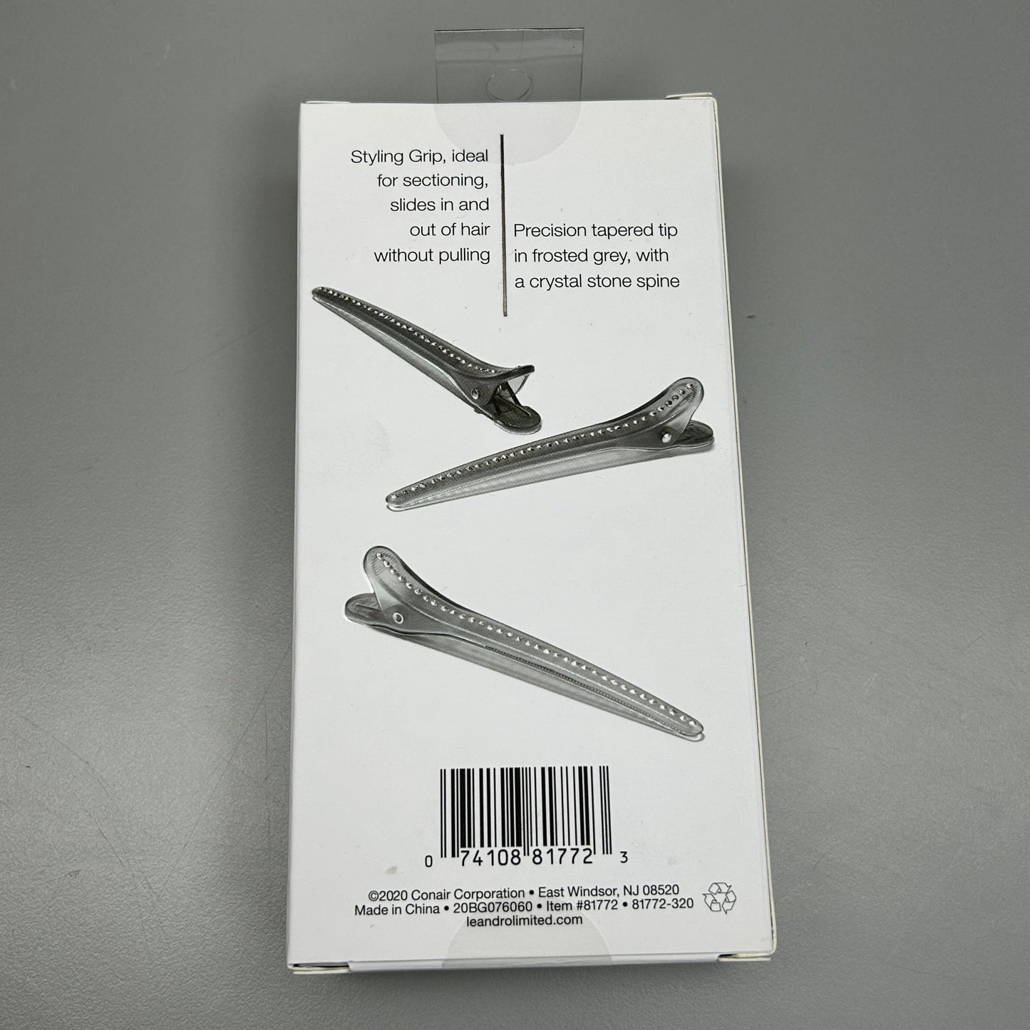 CONAIR 3-PACK! Leandro Limited Crystal Stone Styling Clips 3-Pieces (New)