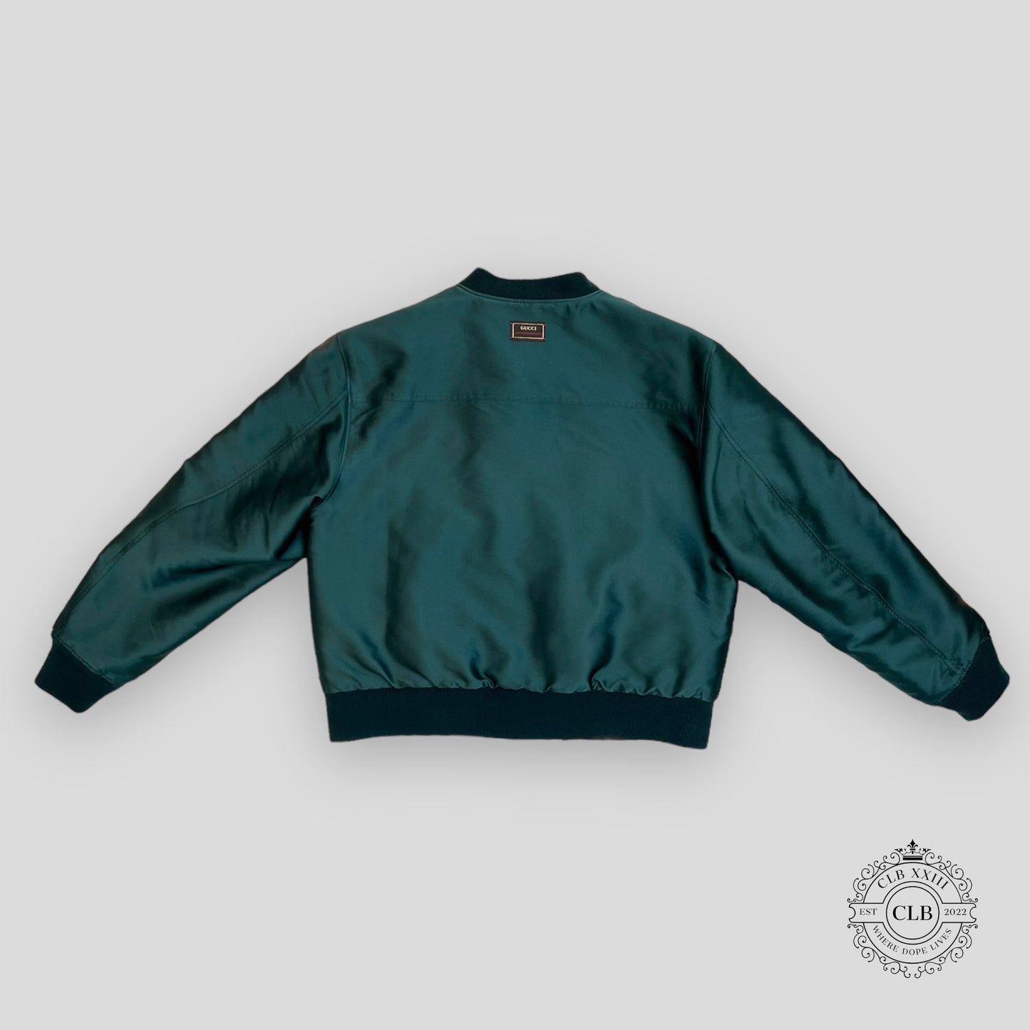 GUCCI REVERSIBLE QUILTED SATIN BOMBER - GREEN