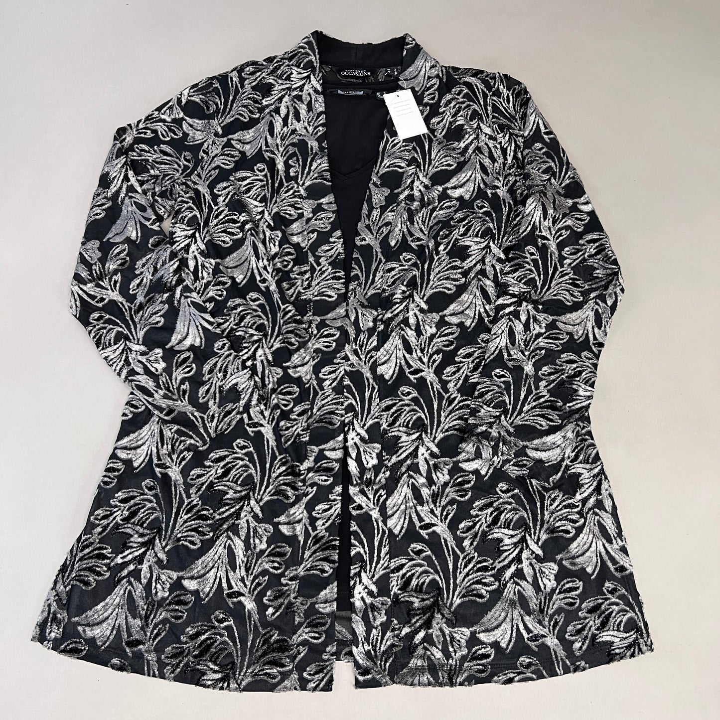 SUSAN GRAVER Knit Cardigan & Tank Set Women's Sz S Grey / Black A384258F19625 (New)