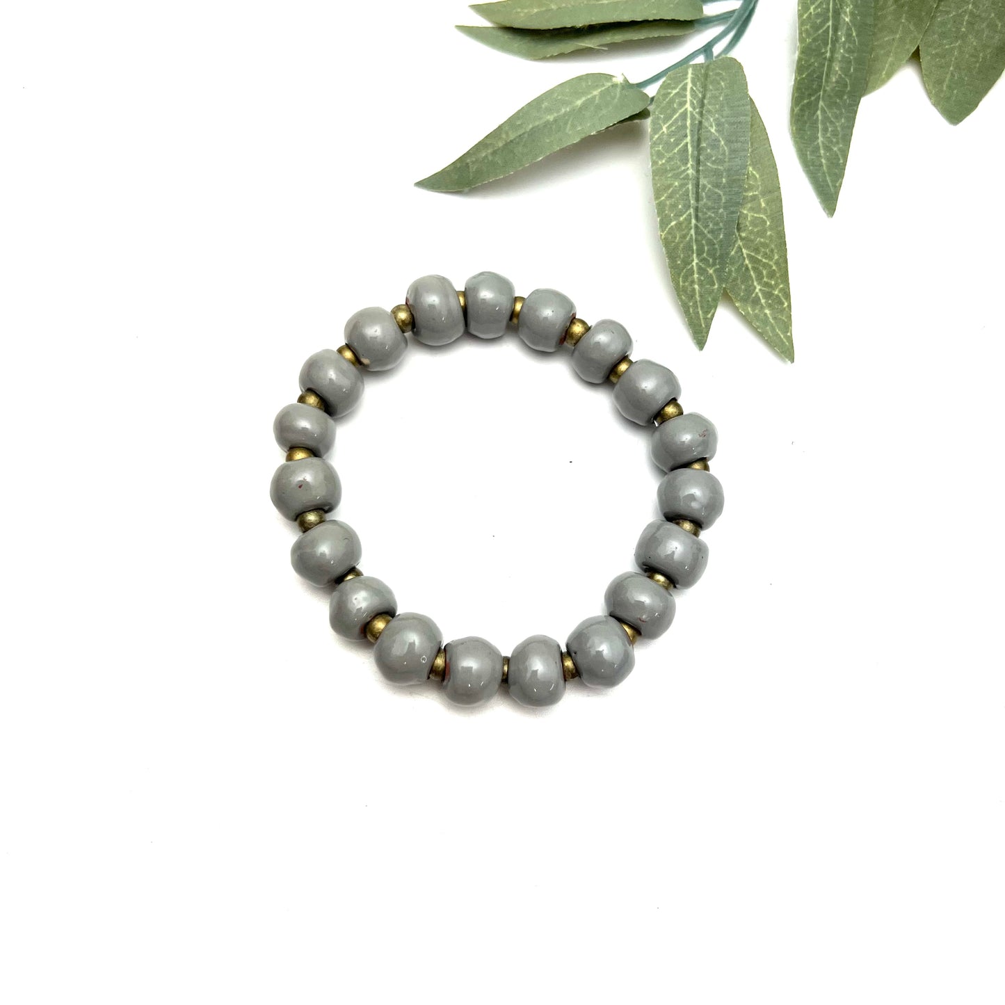 Simple Ceramic Bracelet- Great Grey