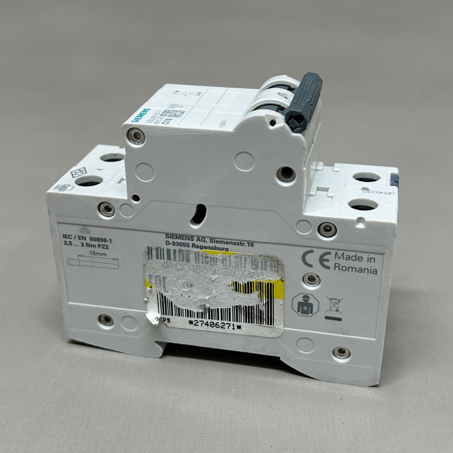 SIEMENS Miniature Circuit Breaker 230V 6KA Off-White 5SL6510-7 (New)