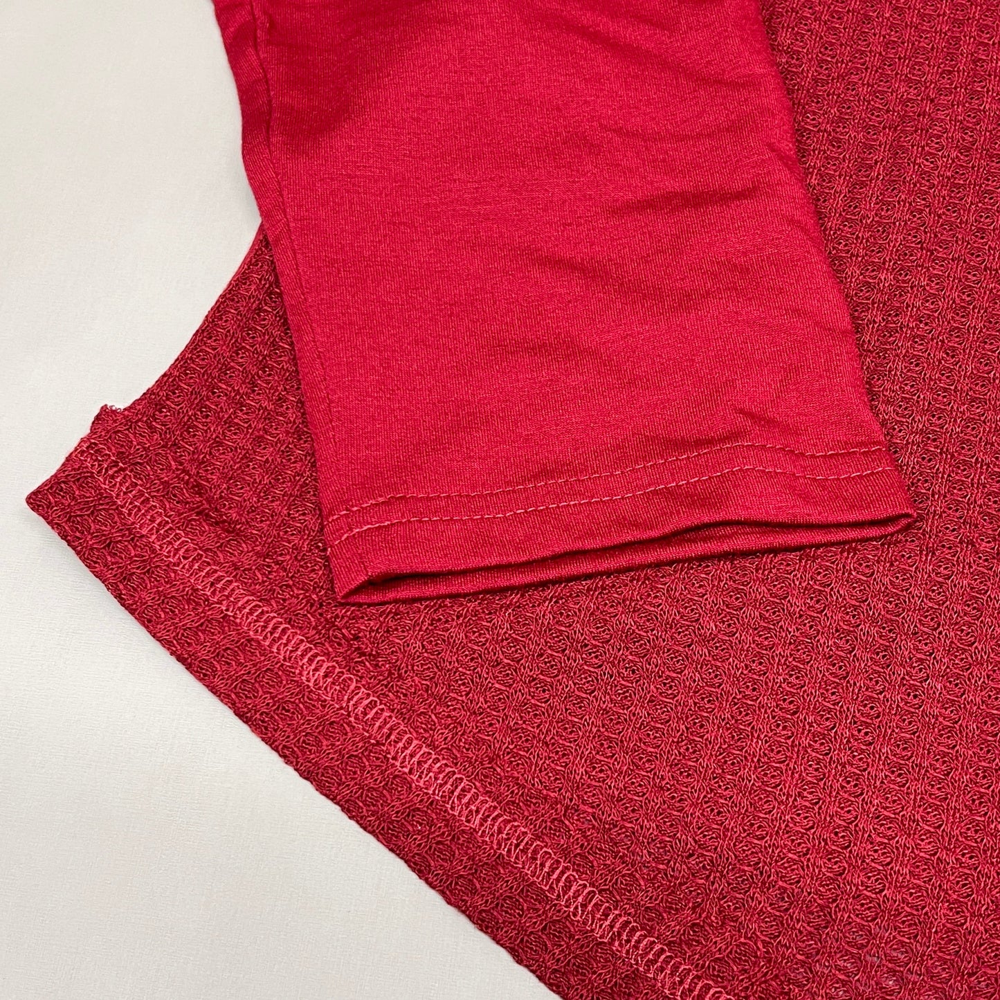 PINK LILY Take the Leap Henley Waffle Knit Blouse Women's Sz 2XL Cranberry PL903 (New)