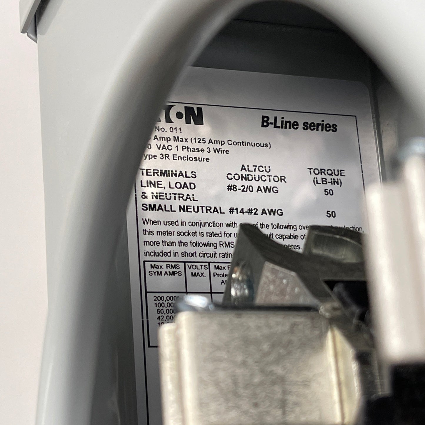 EATON B-Line 11 Meter Socket 125A 4 Jaw 1PH, NEMA 3R Top Feed 125 Amp (New)
