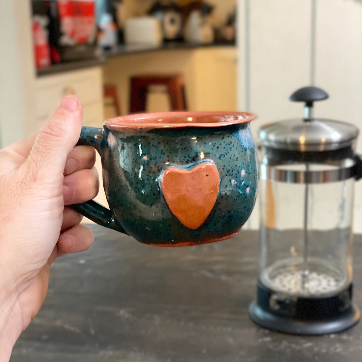 Calliope Heart Mug - Teal Fireworks