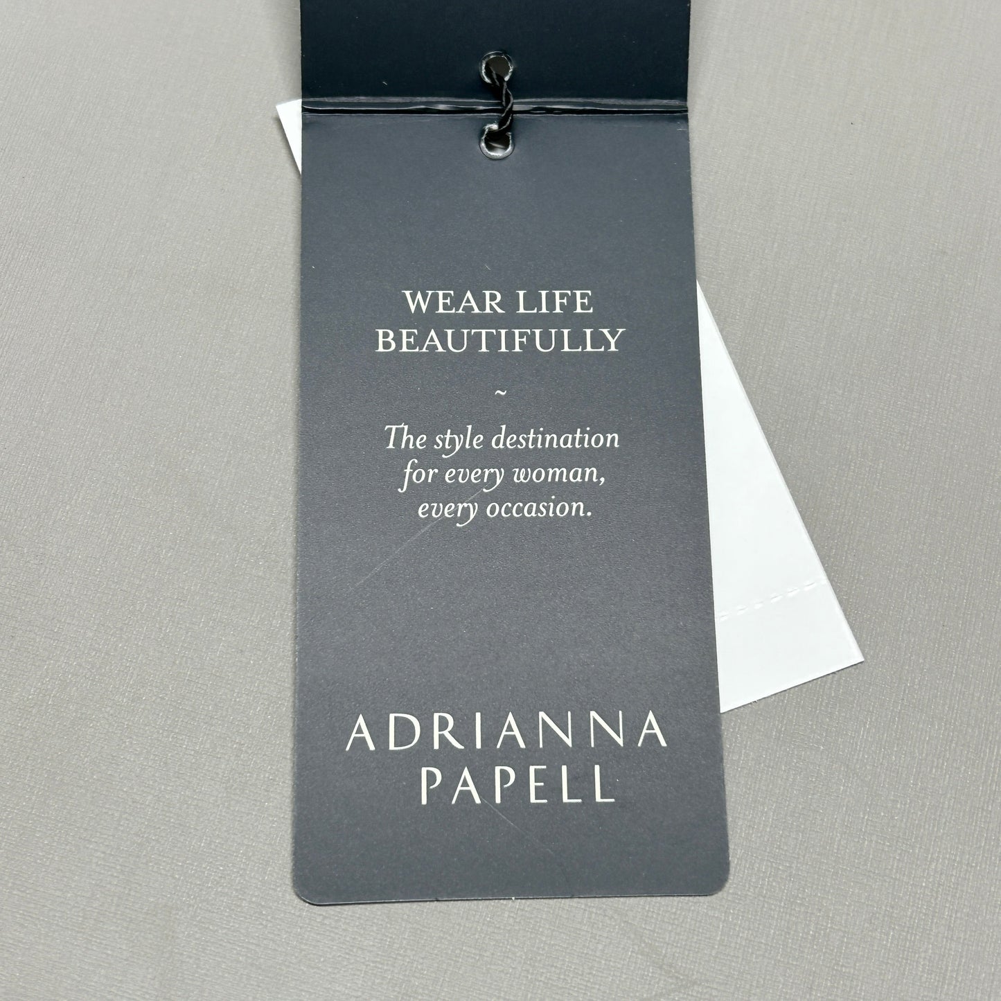 ADRIANNA PAPELL Knit Crepe Pearl Trim Navy Size 8 (New)
