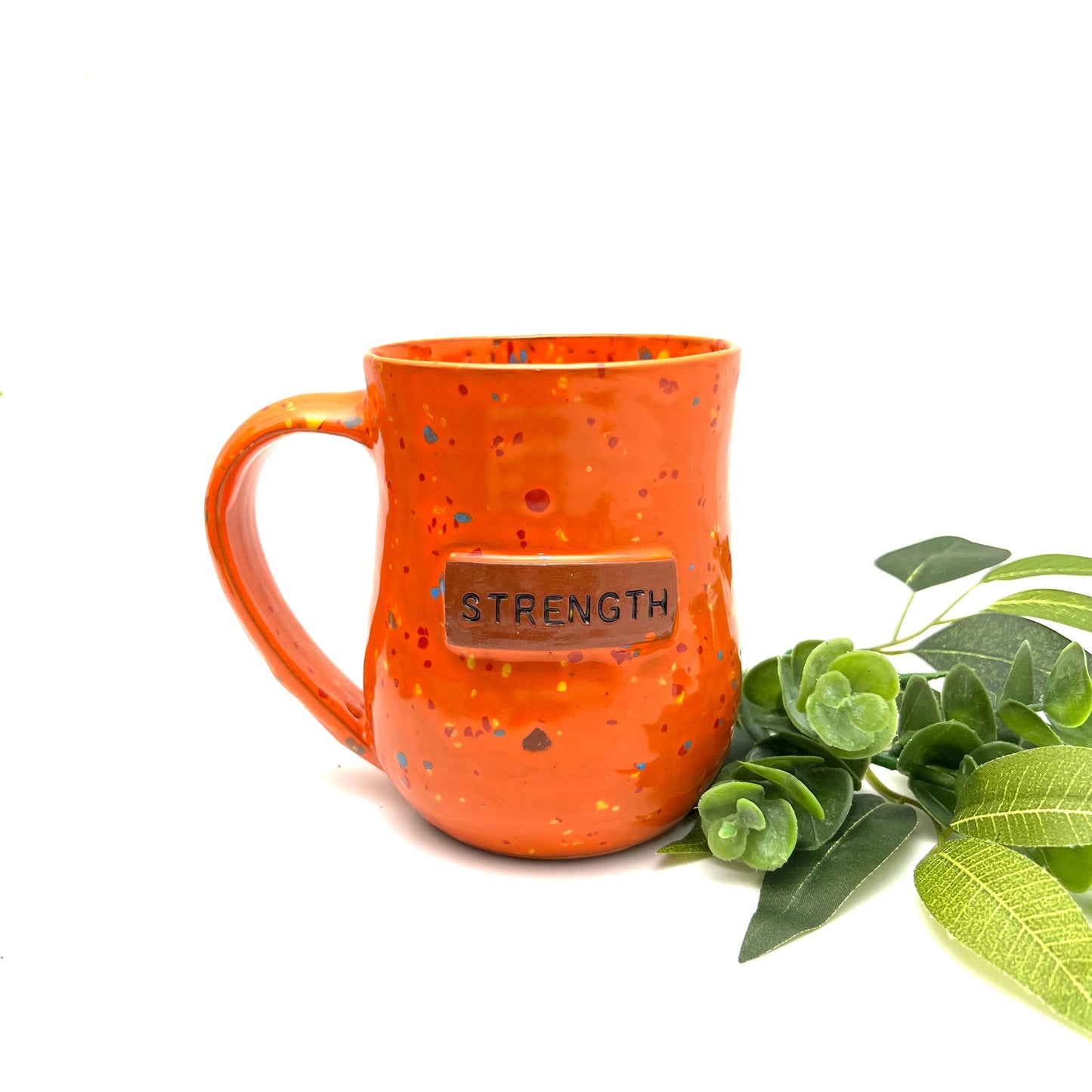 Strength Mug- Orange Speckles