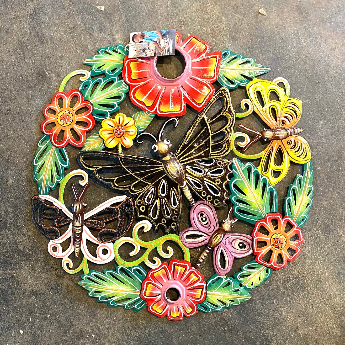 Butterfly Oil Drum Top Wall Art