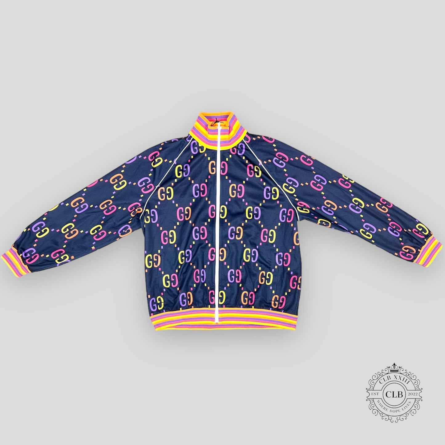 Gucci GG Jacquard Track Jacket in Blue/Multicolor