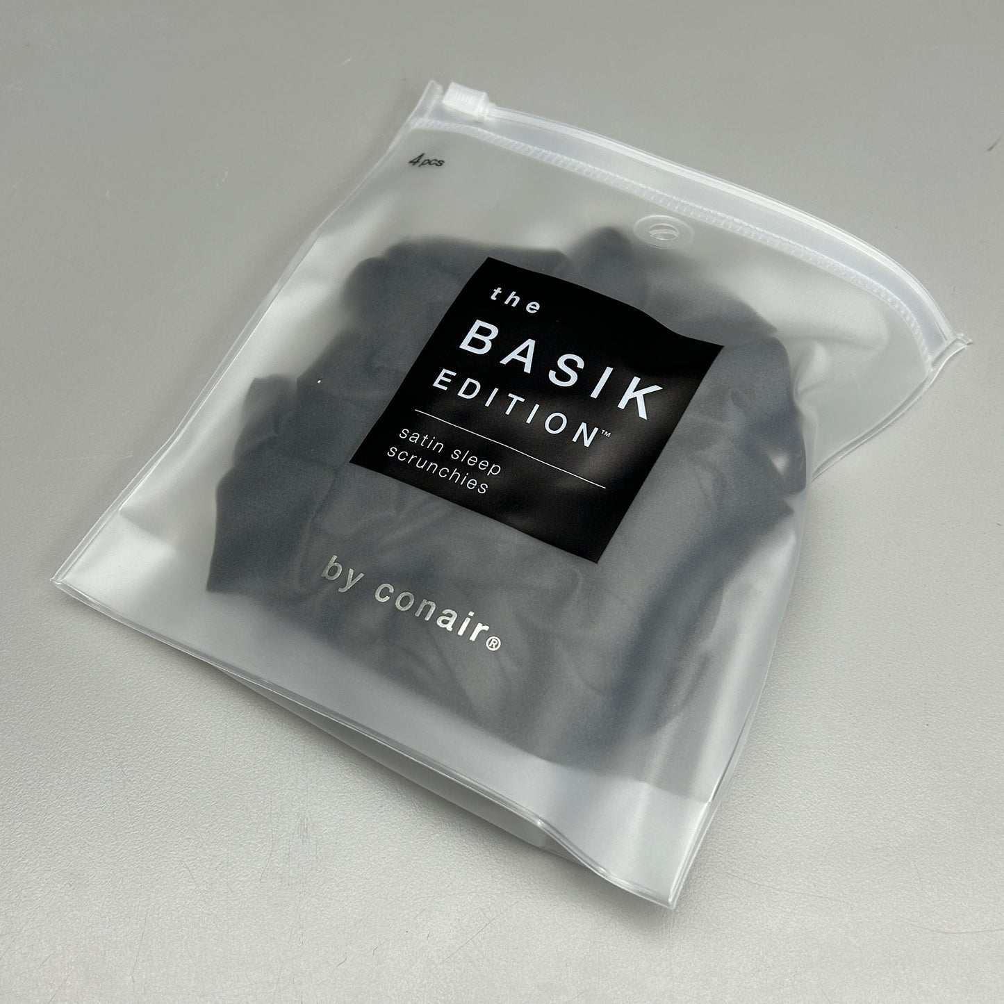 CONAIR 3-PACK! The Basik Edition Satin Sleep Scrunchies Black (New)