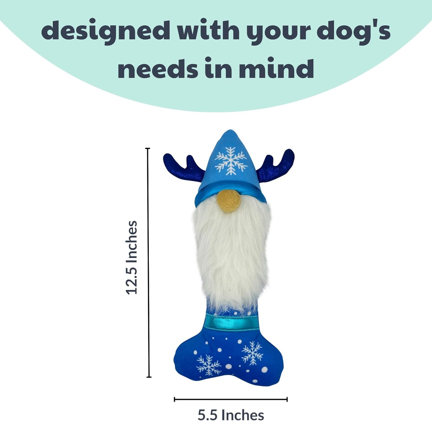 Huxley & Kent Dog Power Plush Frosty Gnome Bone