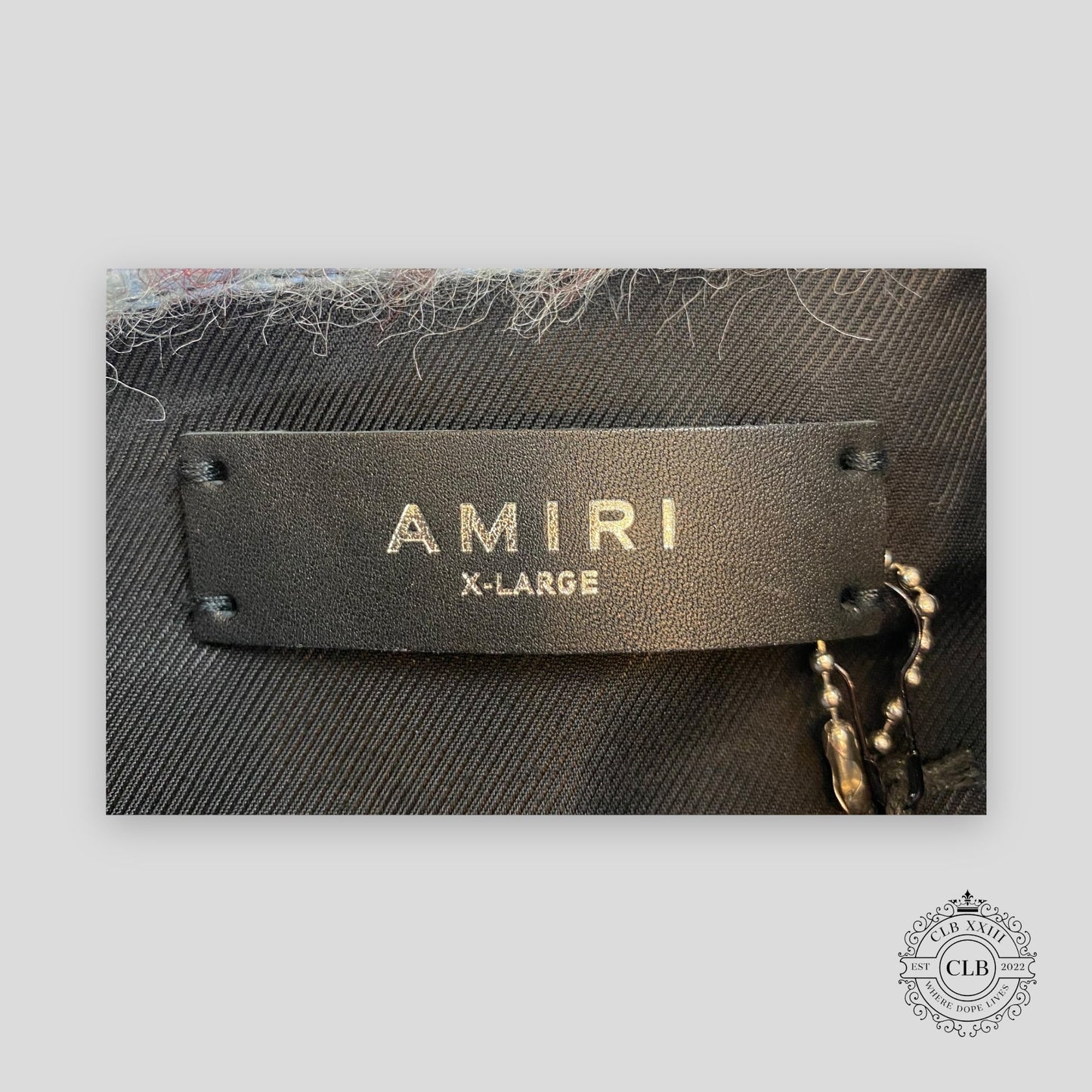 AMIRI PLAID FRINGE PADDED OVERSHIRT - BLUE