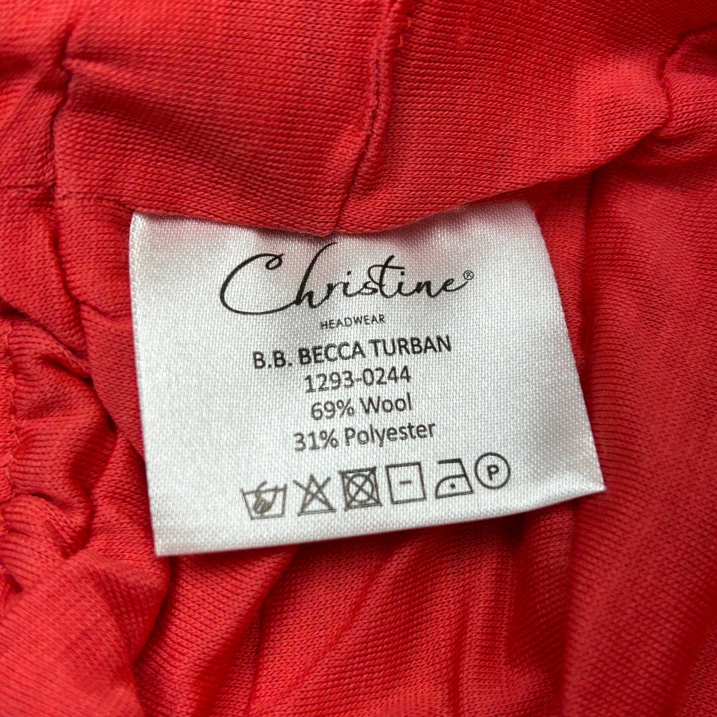 CHRISTINE HEADWEAR BB Becca Turban Raspberry Red 1293-0244 (New)