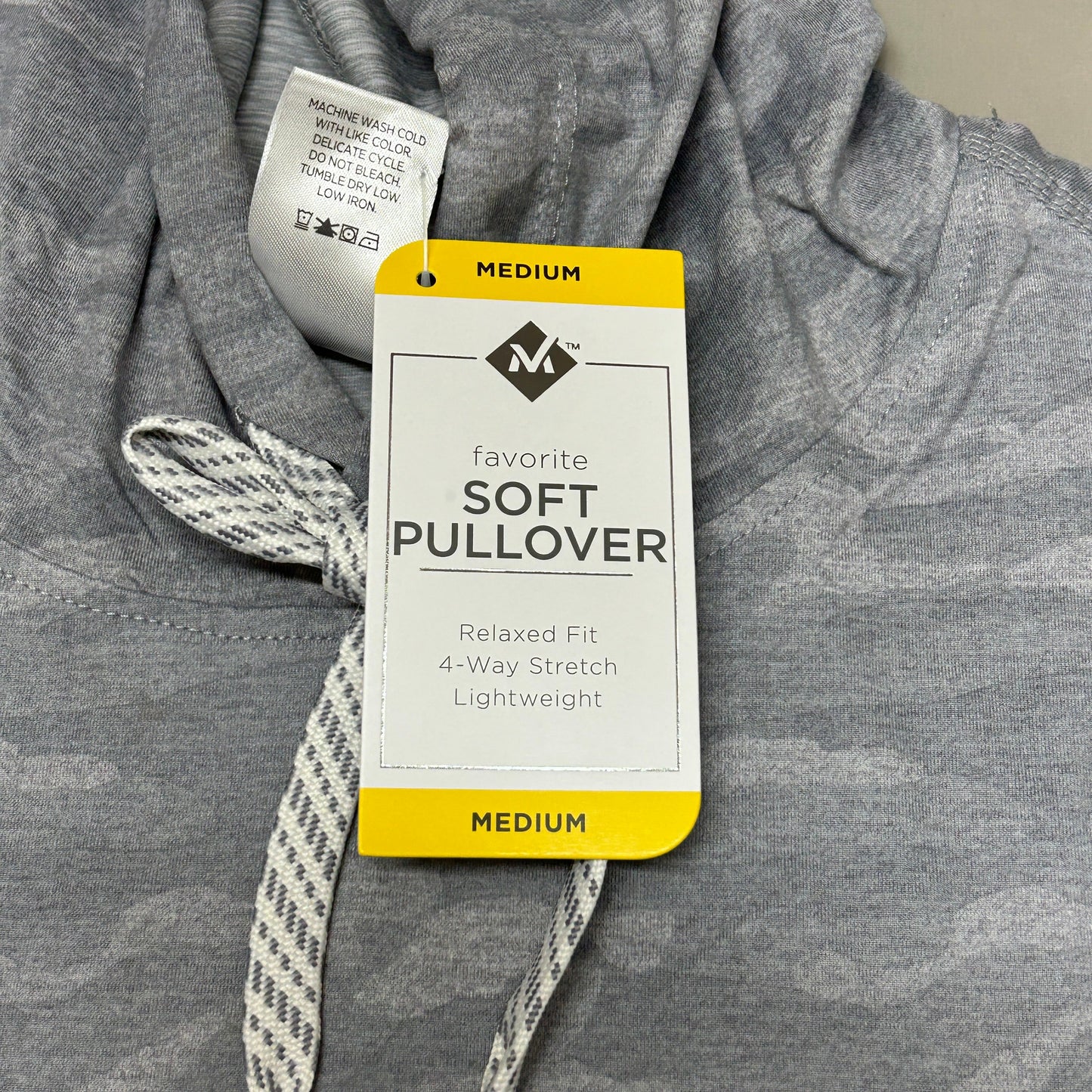 MEMBERS MARK Favorite Soft Pullover Light Grey Camo Size Medium (New)
