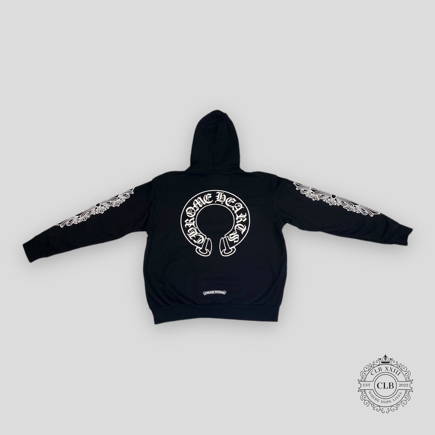 CHROME HEARTS HORSESHOE HOODIE - BLACK/WHITE