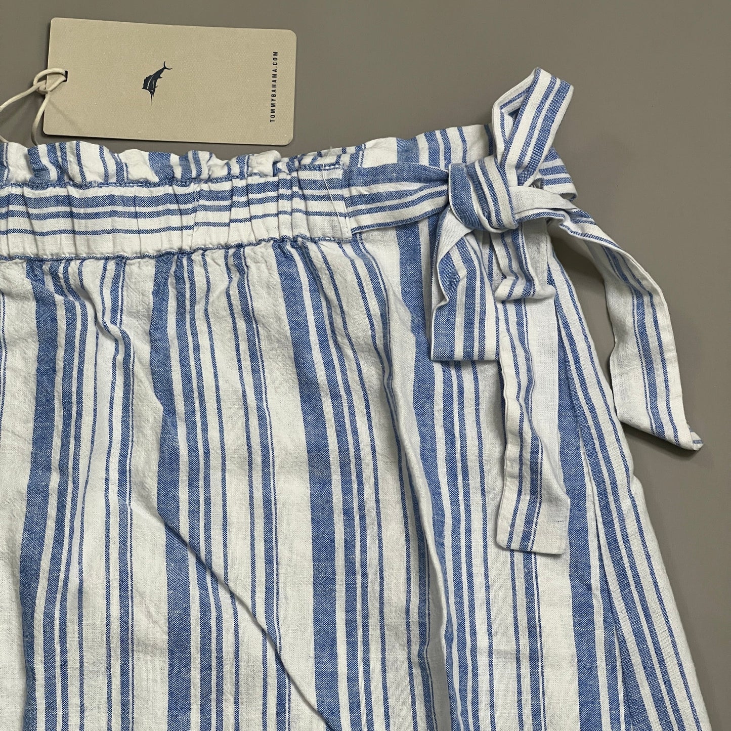 TOMMY BAHAMA Women's Shell Yea Stripe Midi Skirt Turkish Sea Size M (New)