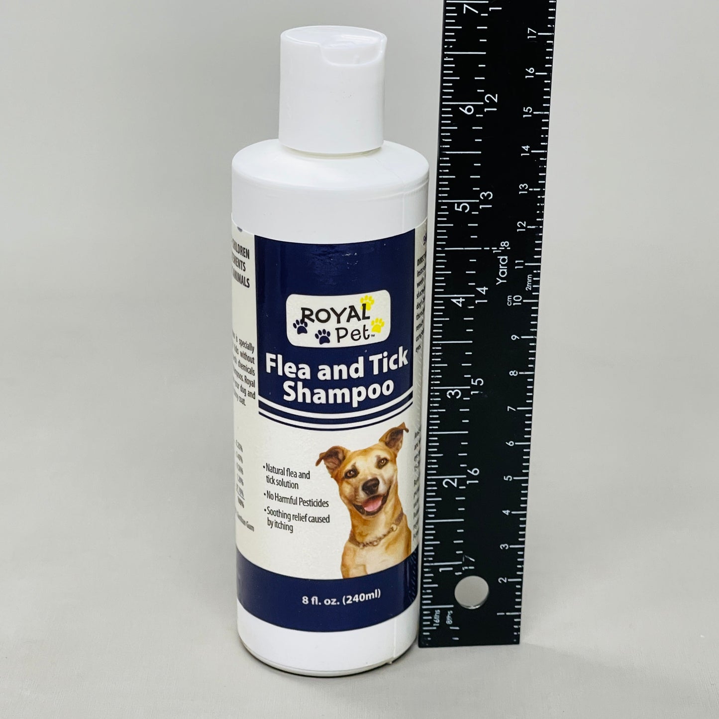 ROYAL PET Natural Flea & Tick Shampoo Solution for Dogs No Harmful Pesticides Soothing Itch Relief USA 8 fl oz
