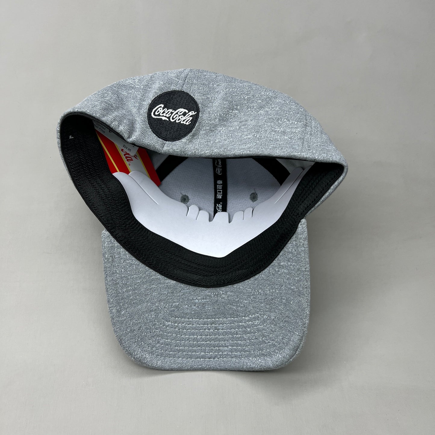 COCA-COLA Stretch Script Baseball Cap Fit Sz One Size Grey 23637 (New)