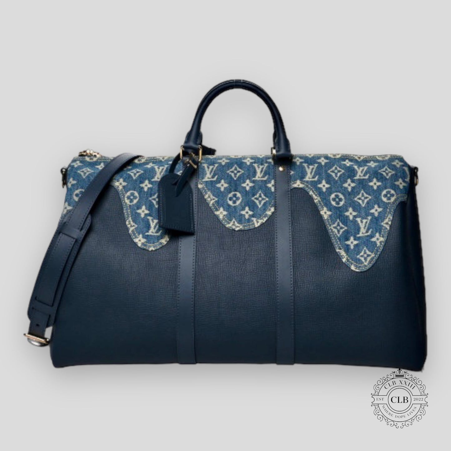 LOUIS VUITTON X NIGO DENIM DRIP KEEPALL BANDOULIERE 50 BLUE