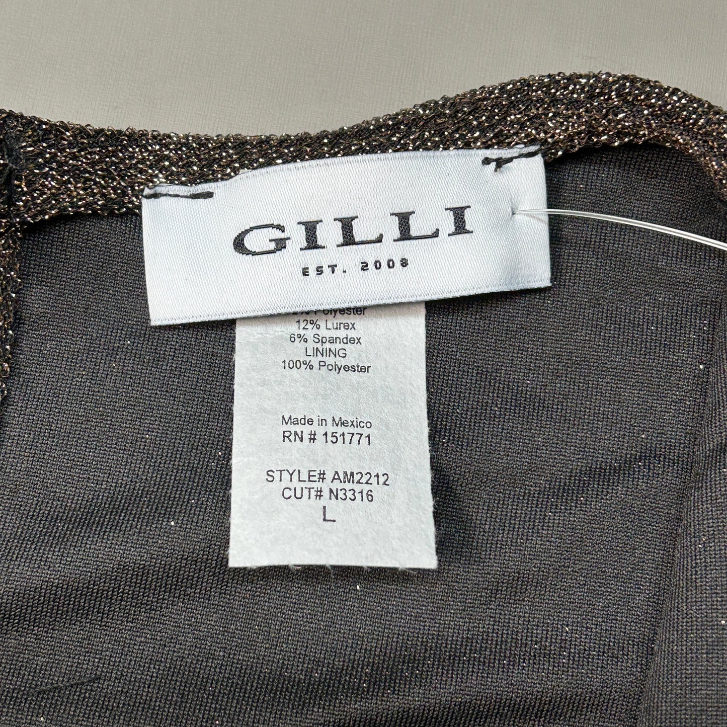 GILLI Twist Front Romper Black/Gold Size Large (New)