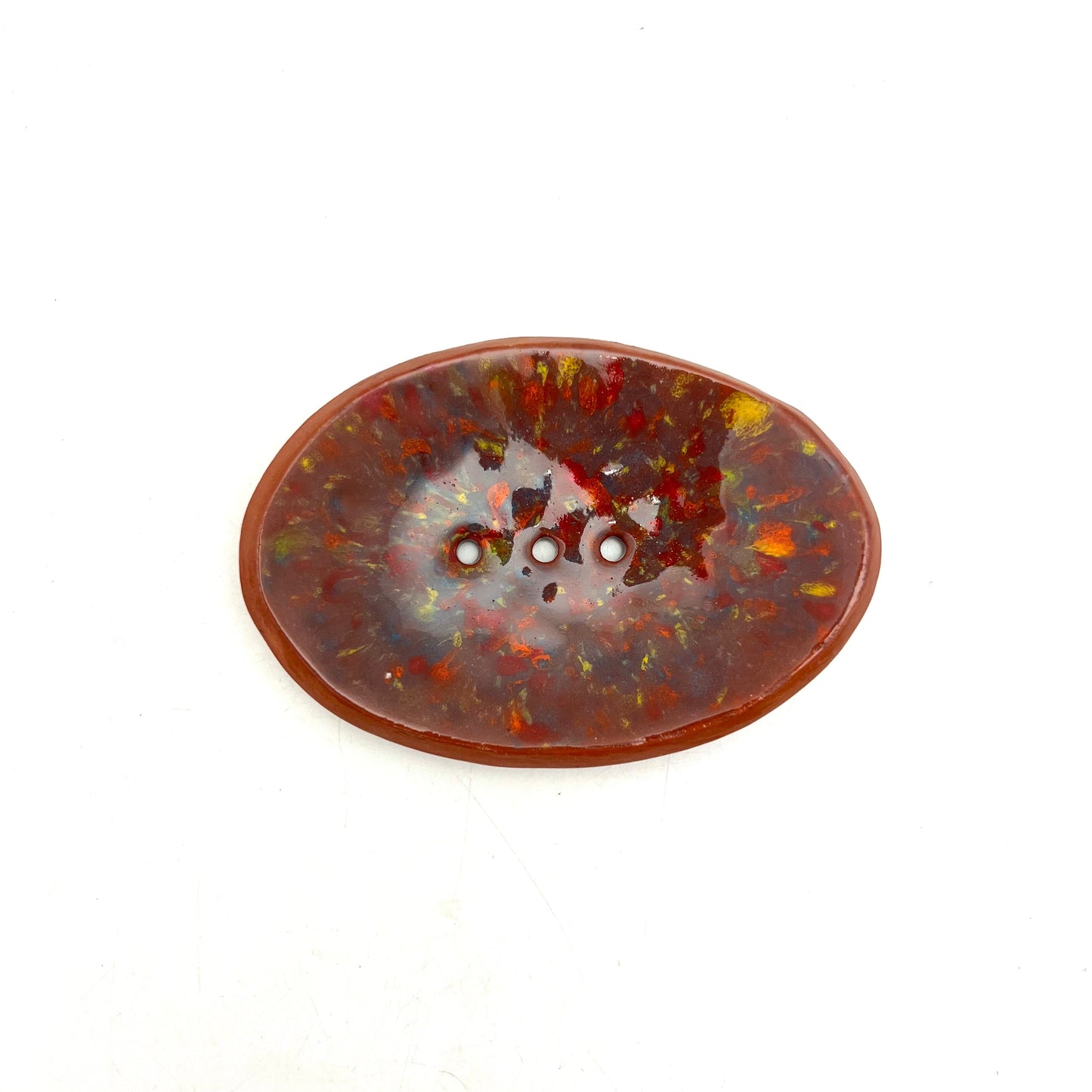 Oval Mystic Kaleidescope Brown Soap Dish