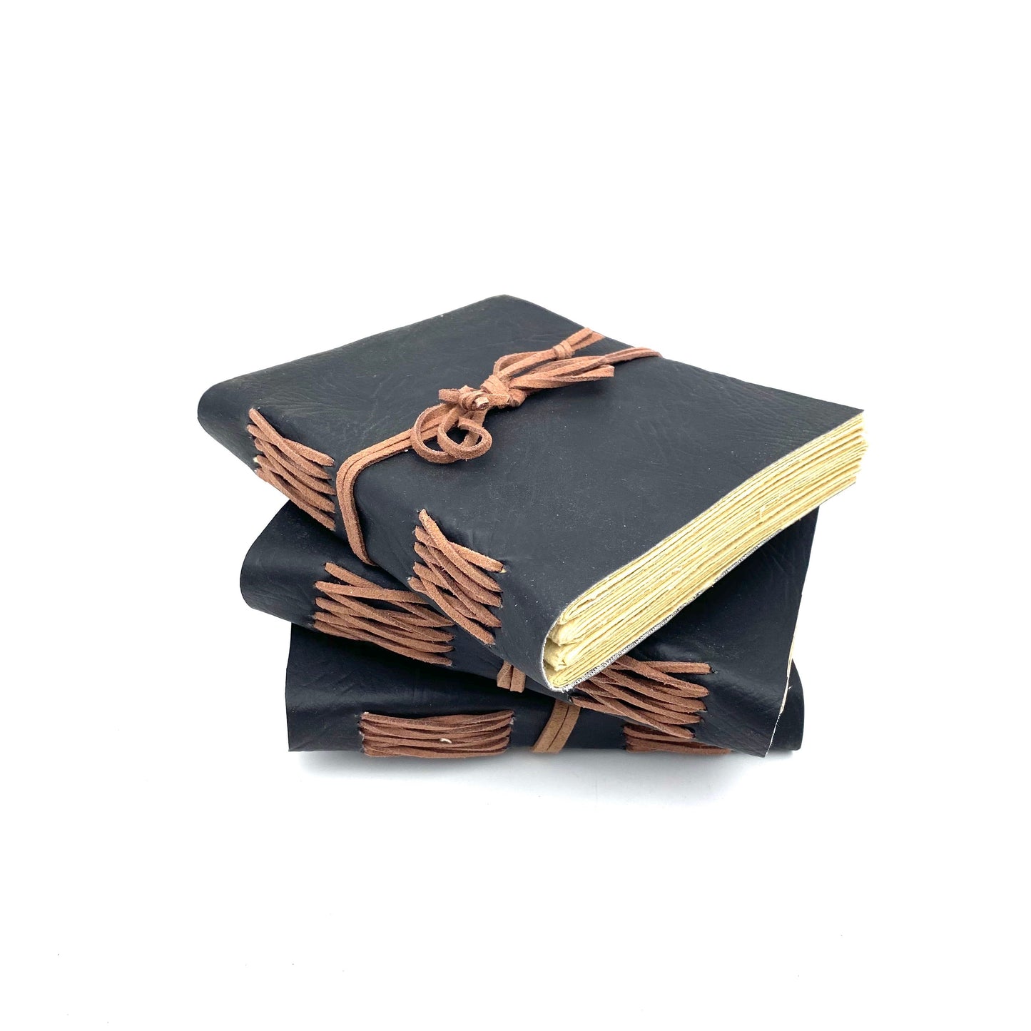 Handmade Journal - Black Leather