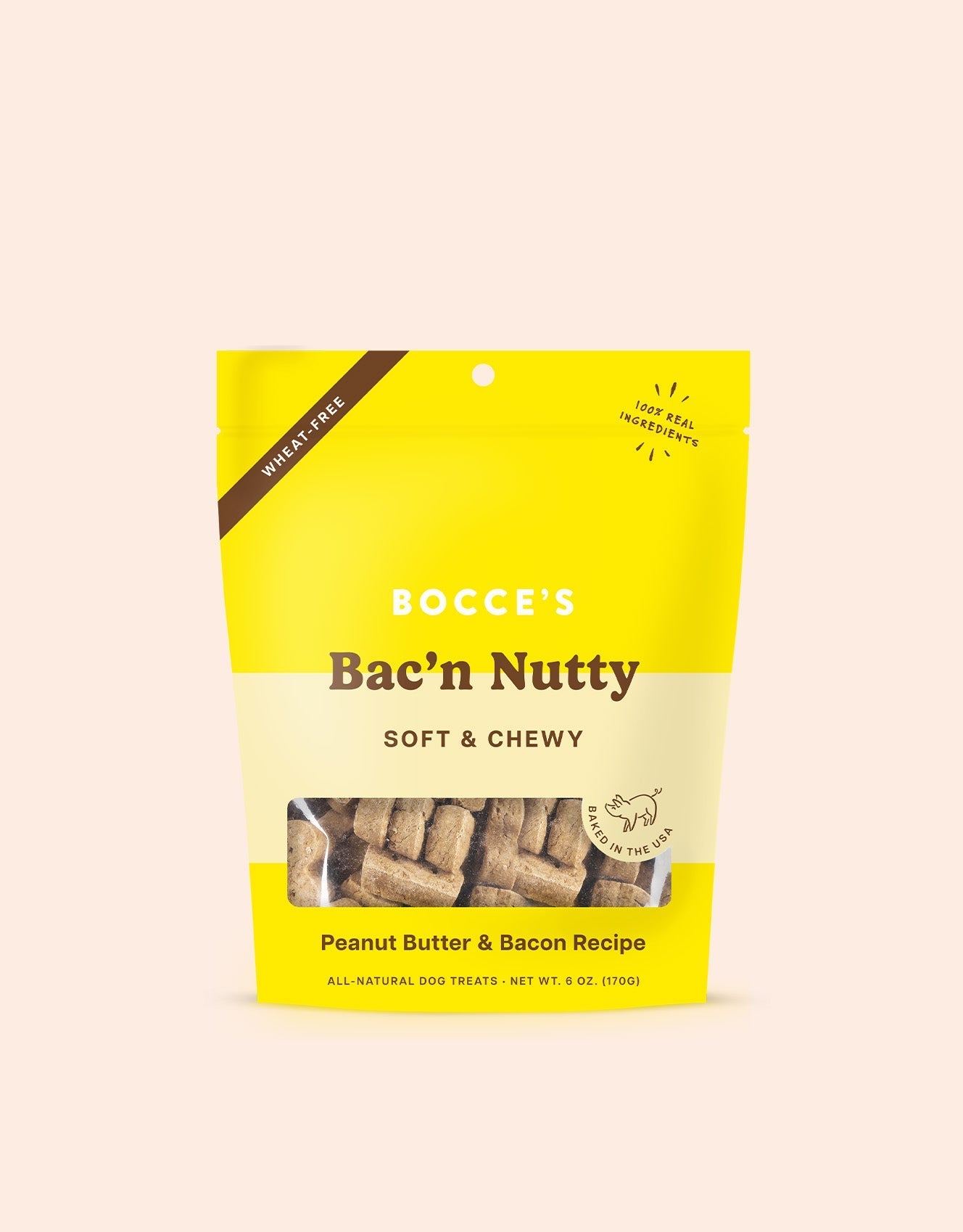 Bocces Soft and Chewy Bac'n Nutty Dog Treats (6oz)