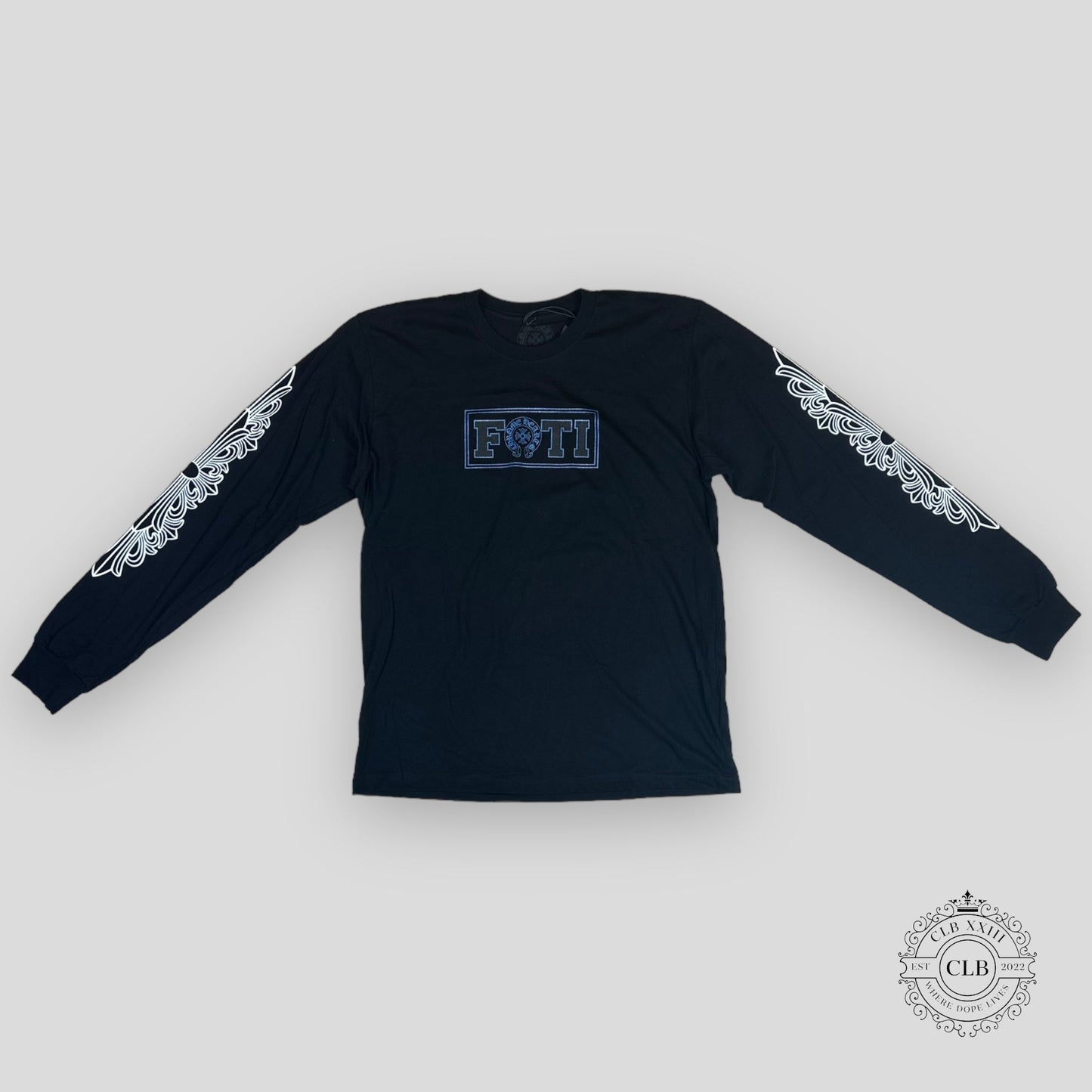 CHROME HEARTS FOTI LONG SLEEVE T-SHIRT - BLACK / BLUE