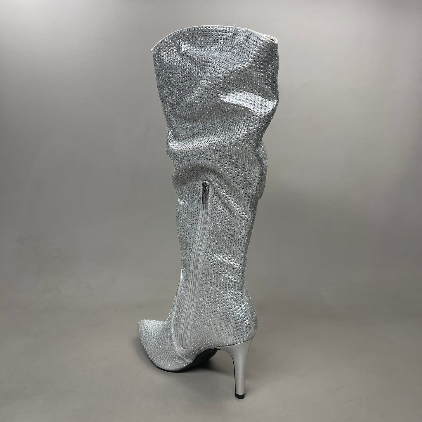 MIA Mackynzie Silver Stone Tall Heeled Boots Sz 9.5M Q100302
