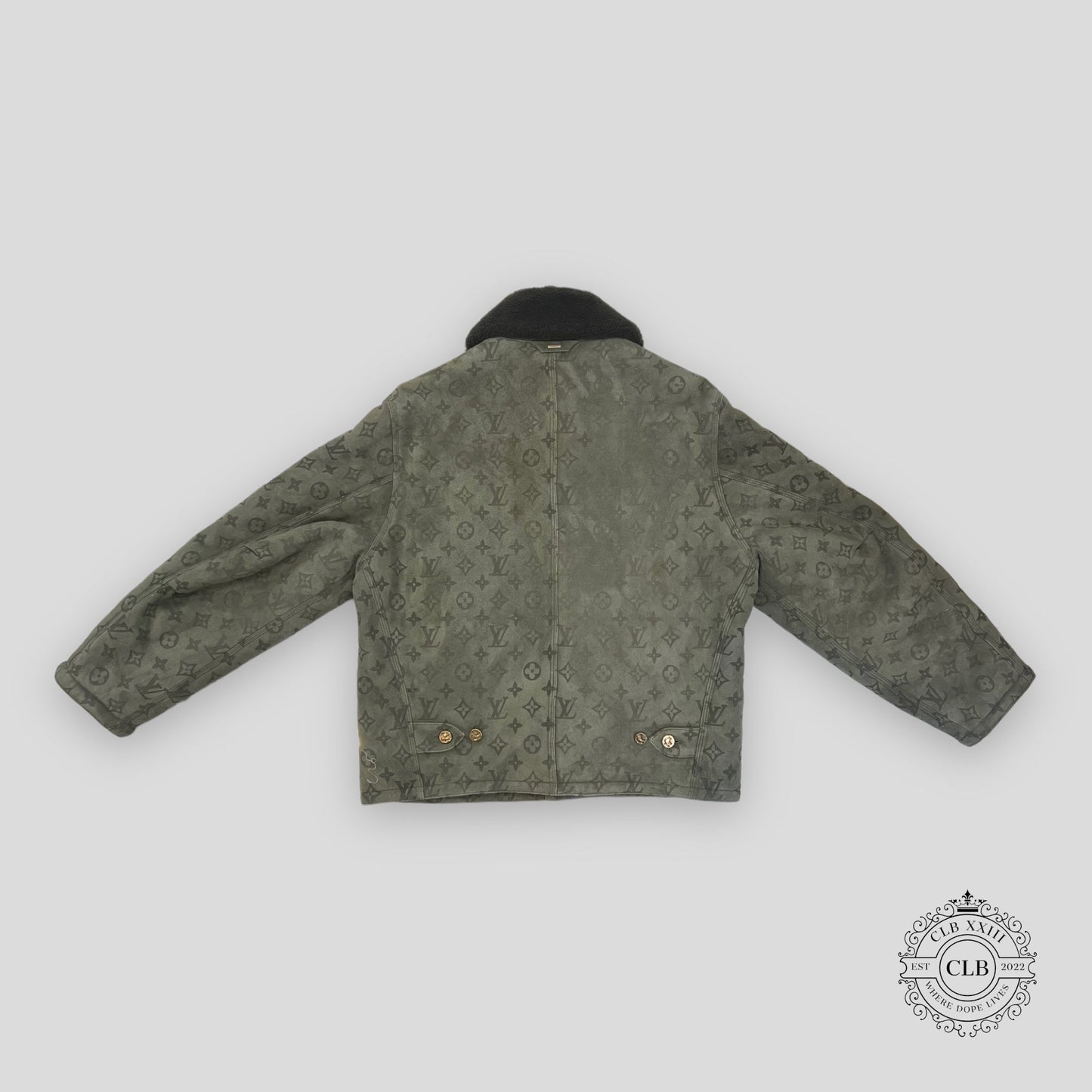 Louis Vuitton Monogram Shearling Jacket in Olive