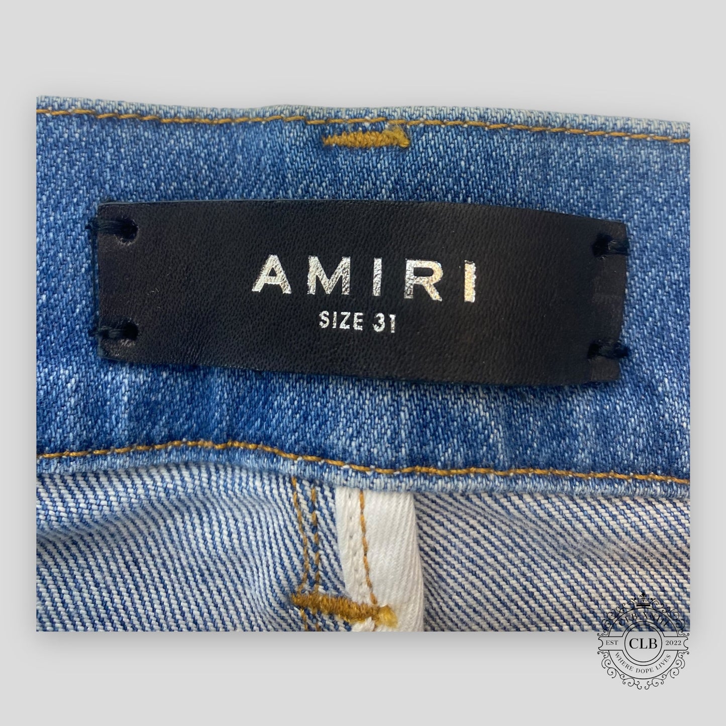 Amiri MX1 Black Bandana Patch Jeans in Indigo