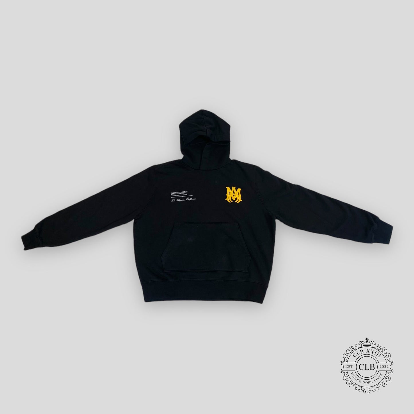 Amiri Military Specs Stencil Hoodie in Black