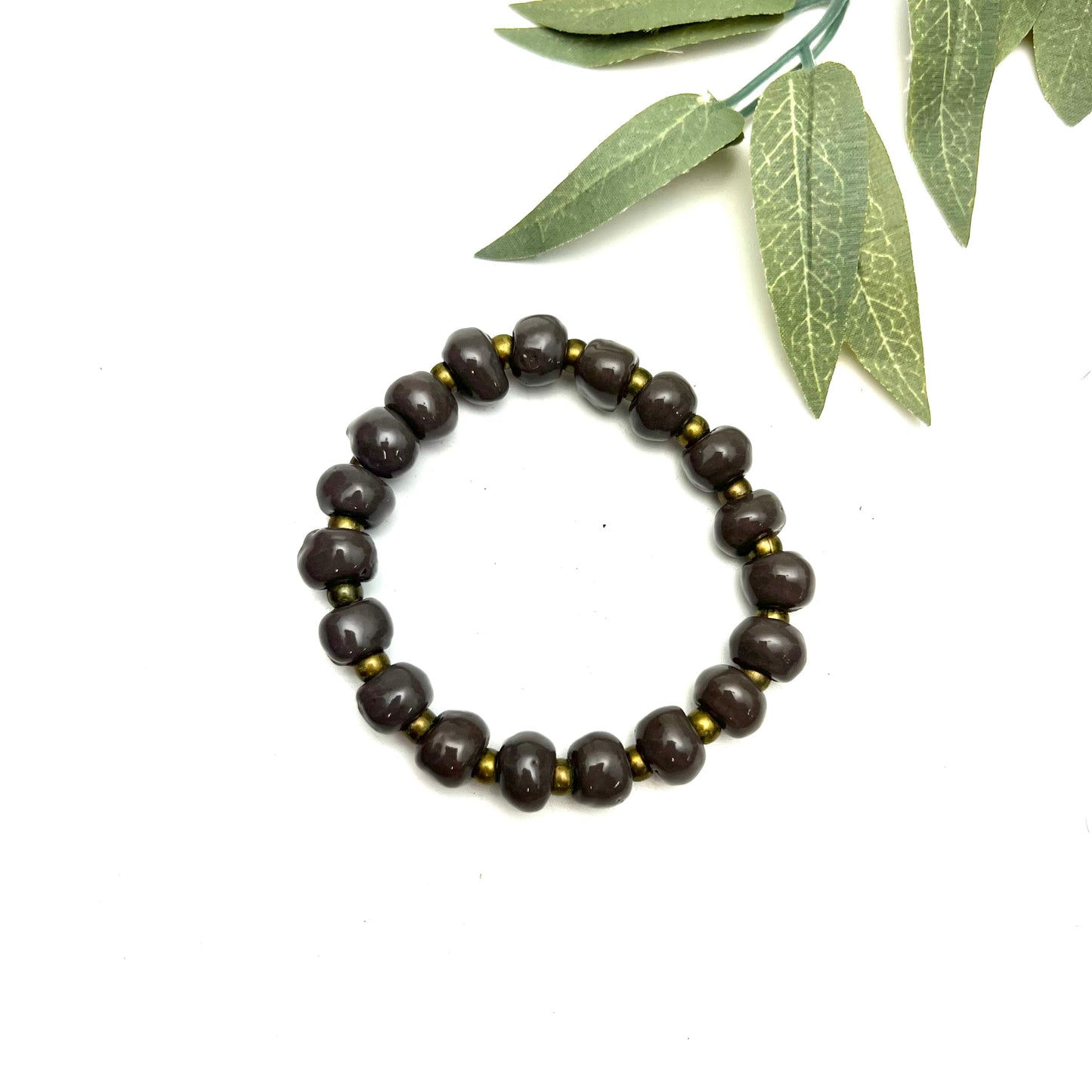 Simple Ceramic Bracelet- Rich Charcoal