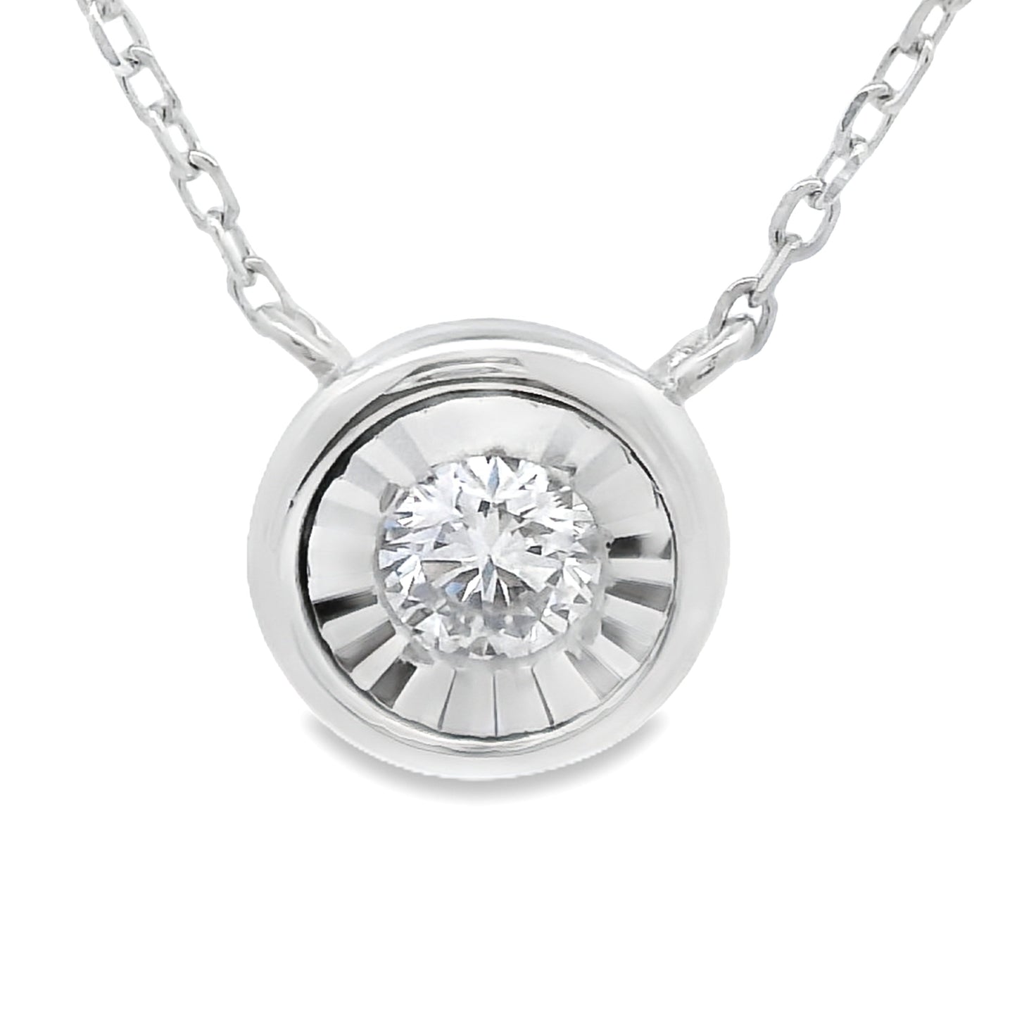 Natural .25ct Lab Grown Diamond Pendant Sterling Silver