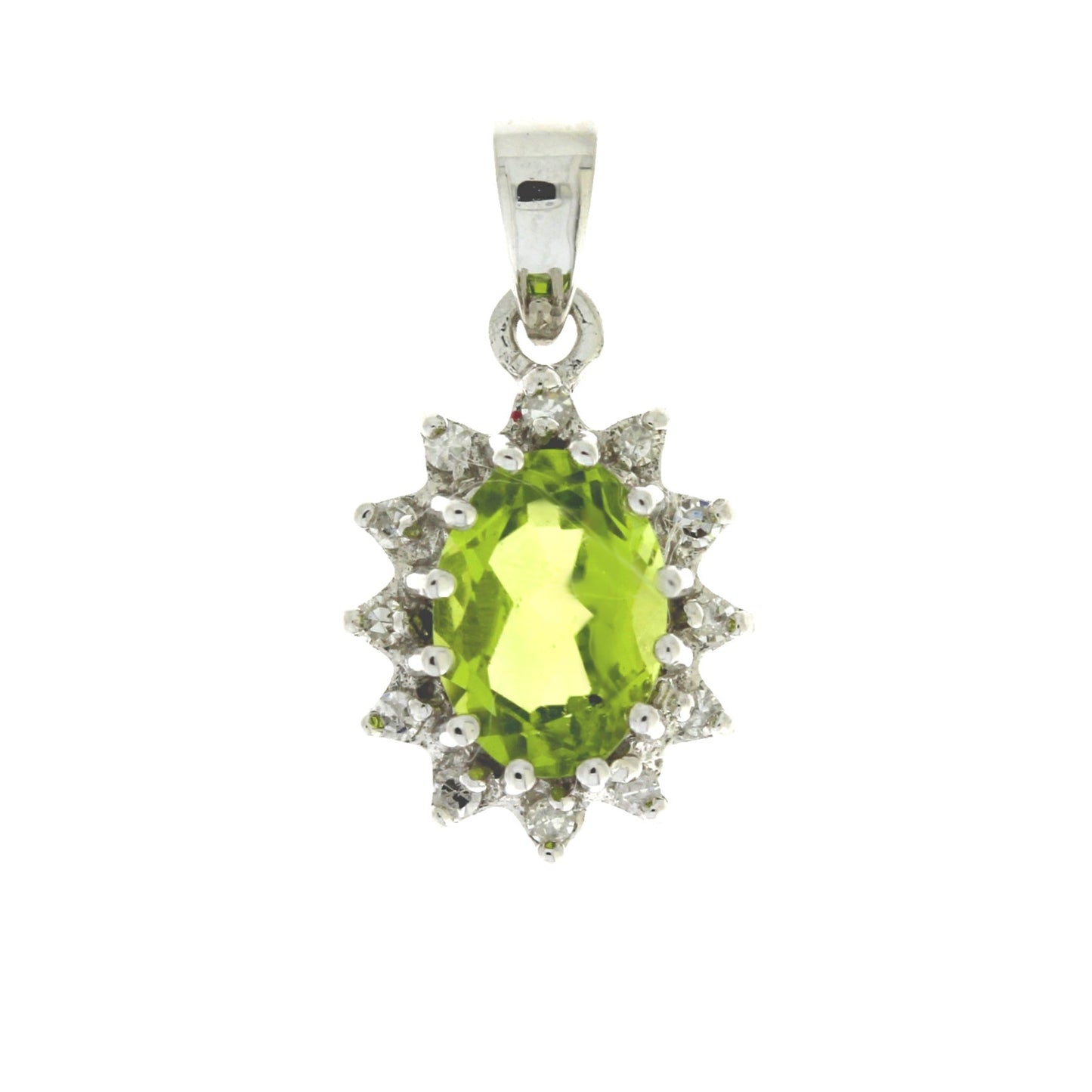 .96ct Peridot Diamond Fashion Pendants 10KT White Gold